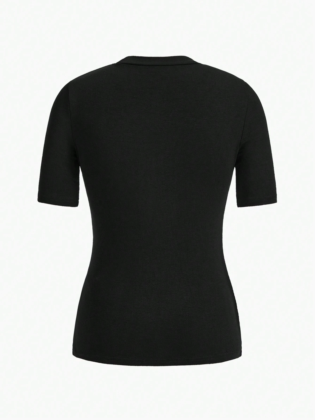 BASICS Chemise à manches courtes côtelées col montant coupe slim t-shirt basique — vue 11