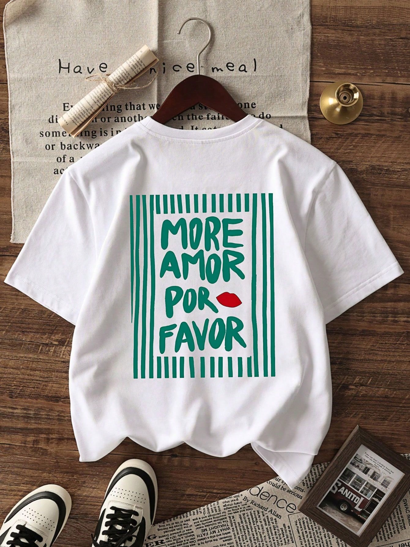 T-shirt décontracté à manches courtes et col rond pour femmes - motif imprimé, tissu doux — vue 11