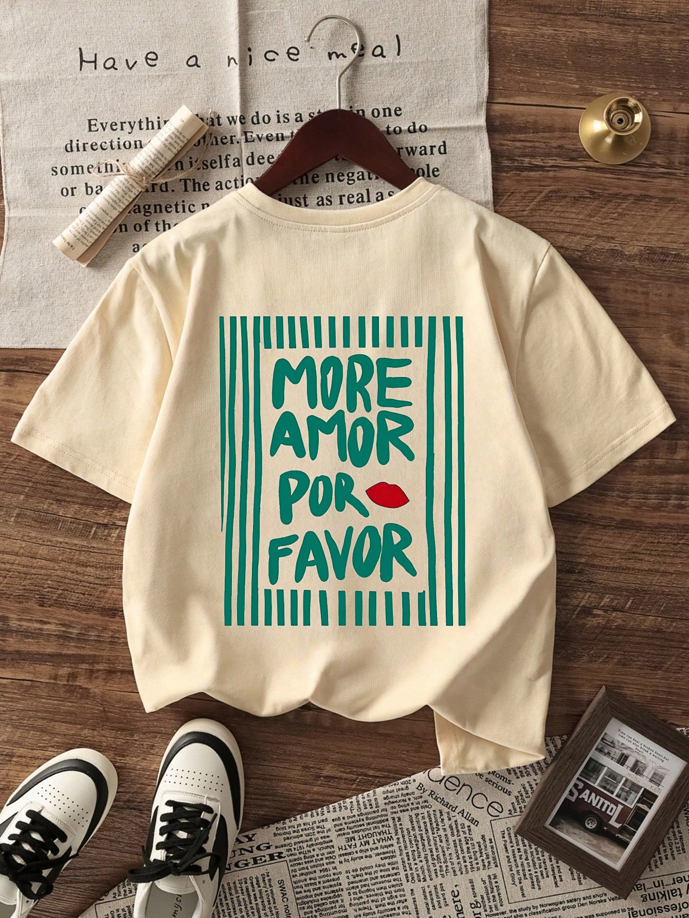 T-shirt décontracté à manches courtes et col rond pour femmes - motif imprimé, tissu doux — vue 12