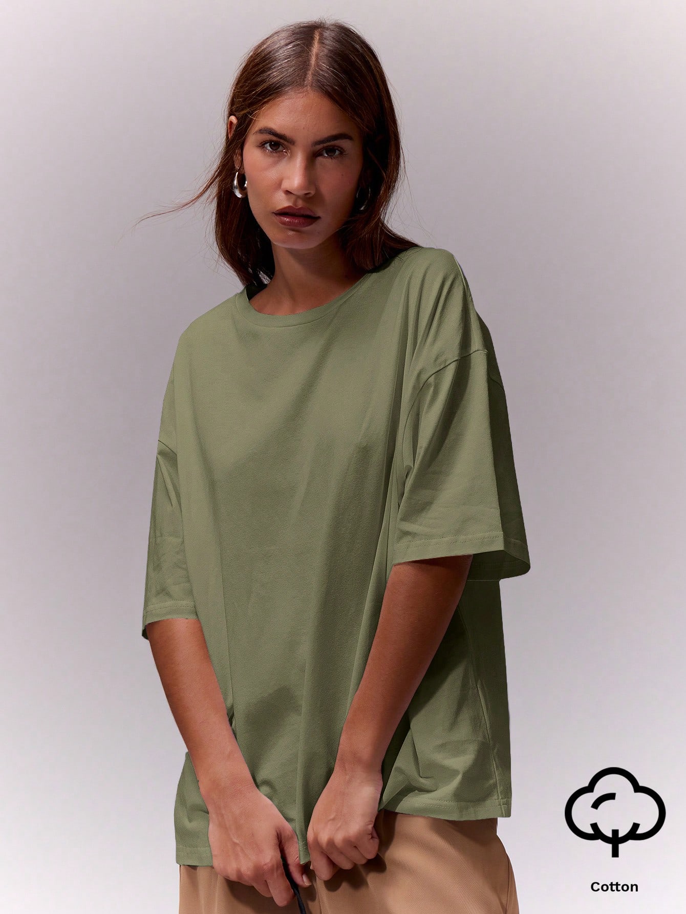 MUSERA ESSENTIALS T-shirt col rond surdimensionné doux, capsule vestimentaire — vue 10