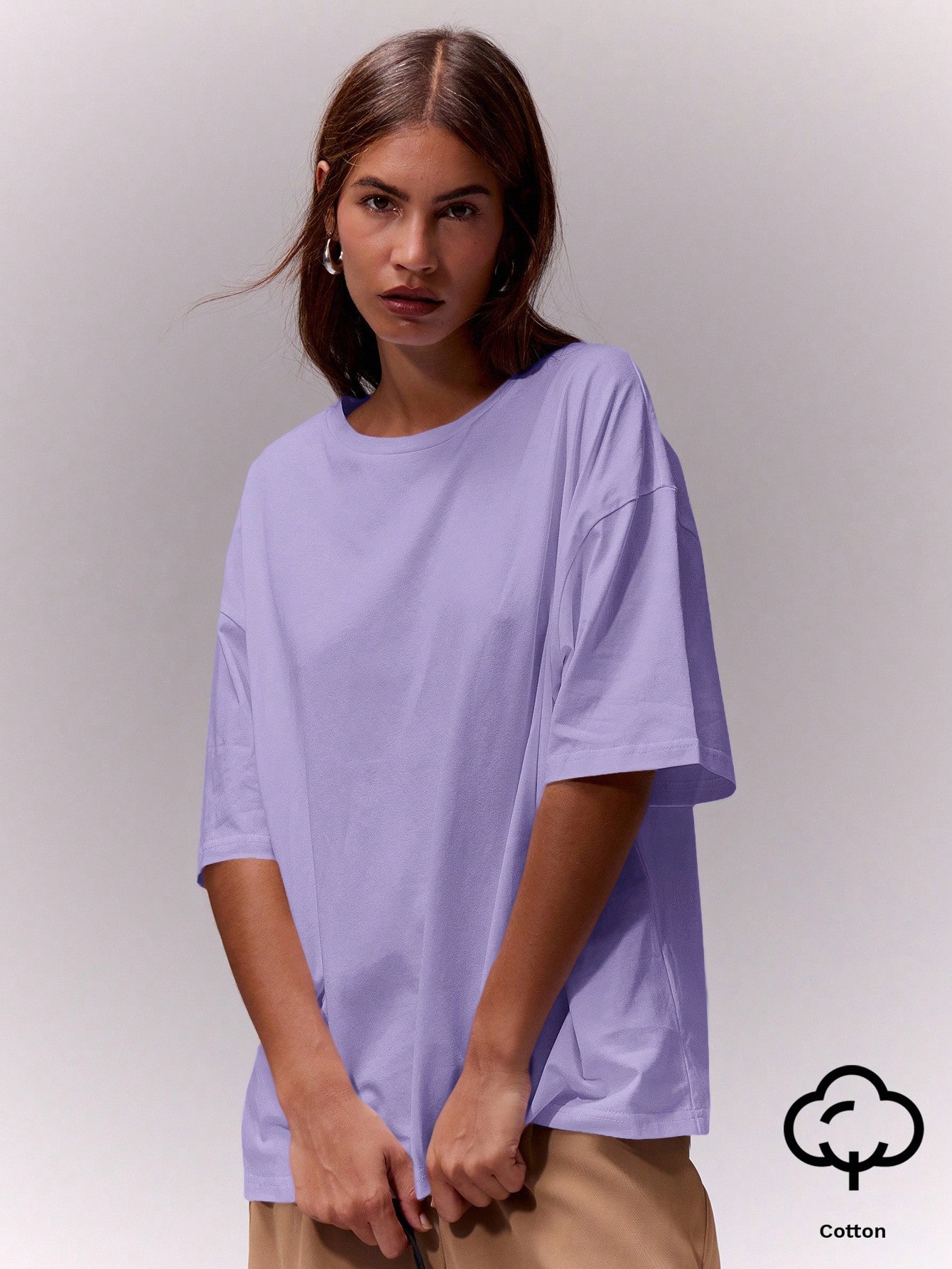 MUSERA ESSENTIALS T-shirt col rond surdimensionné doux, capsule vestimentaire — vue 14
