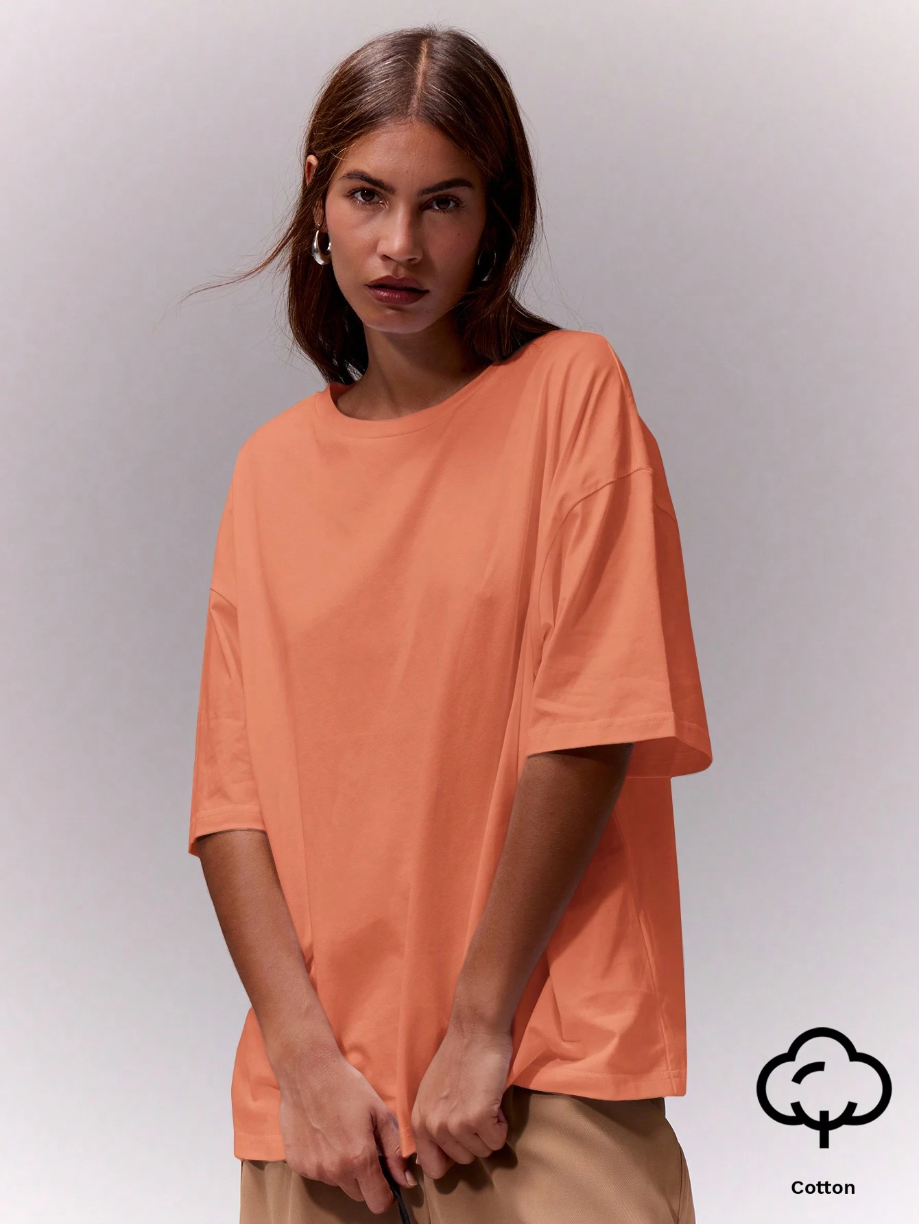 MUSERA ESSENTIALS T-shirt col rond surdimensionné doux, capsule vestimentaire — vue 13
