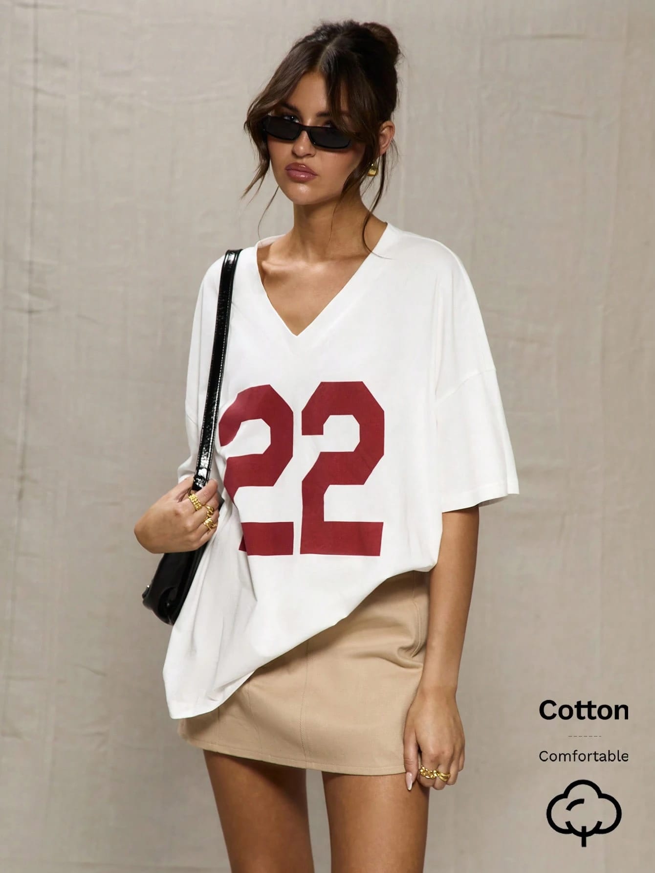 MUSERA T-shirt de baseball oversize décontracté mignon avec imprimé graphique, t-shirt