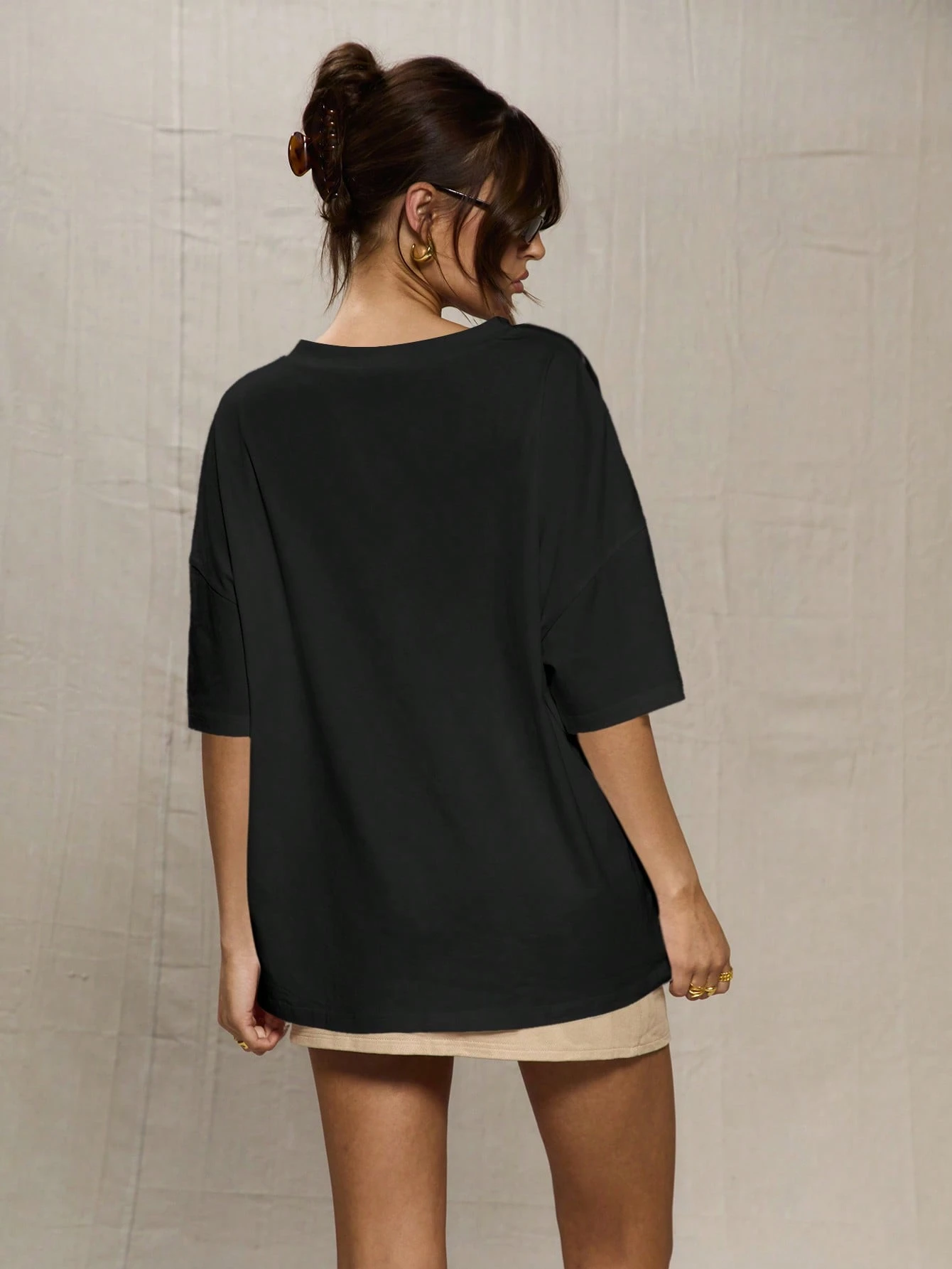 MUSERA T-shirt de baseball oversize décontracté mignon avec imprimé graphique, t-shirt — vue 4