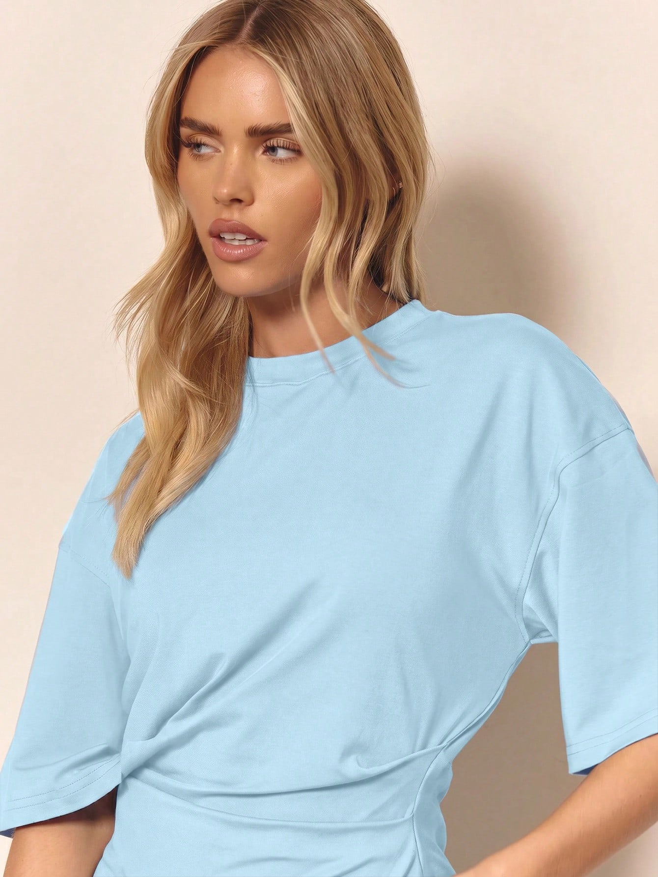 MUSERA T-shirt oversize décontracté à taille cintrée et froncée, pour vacances, — vue 12
