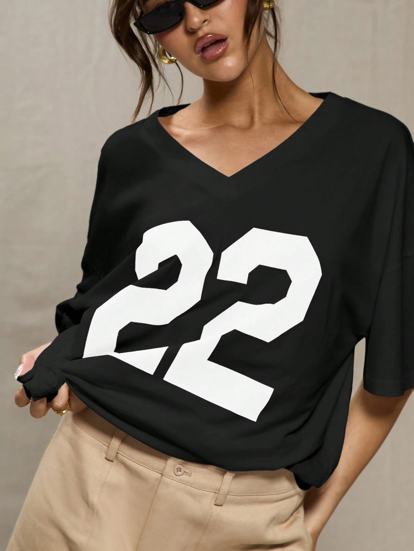 MUSERA T-shirt de baseball oversize décontracté mignon avec imprimé graphique, t-shirt — vue 8