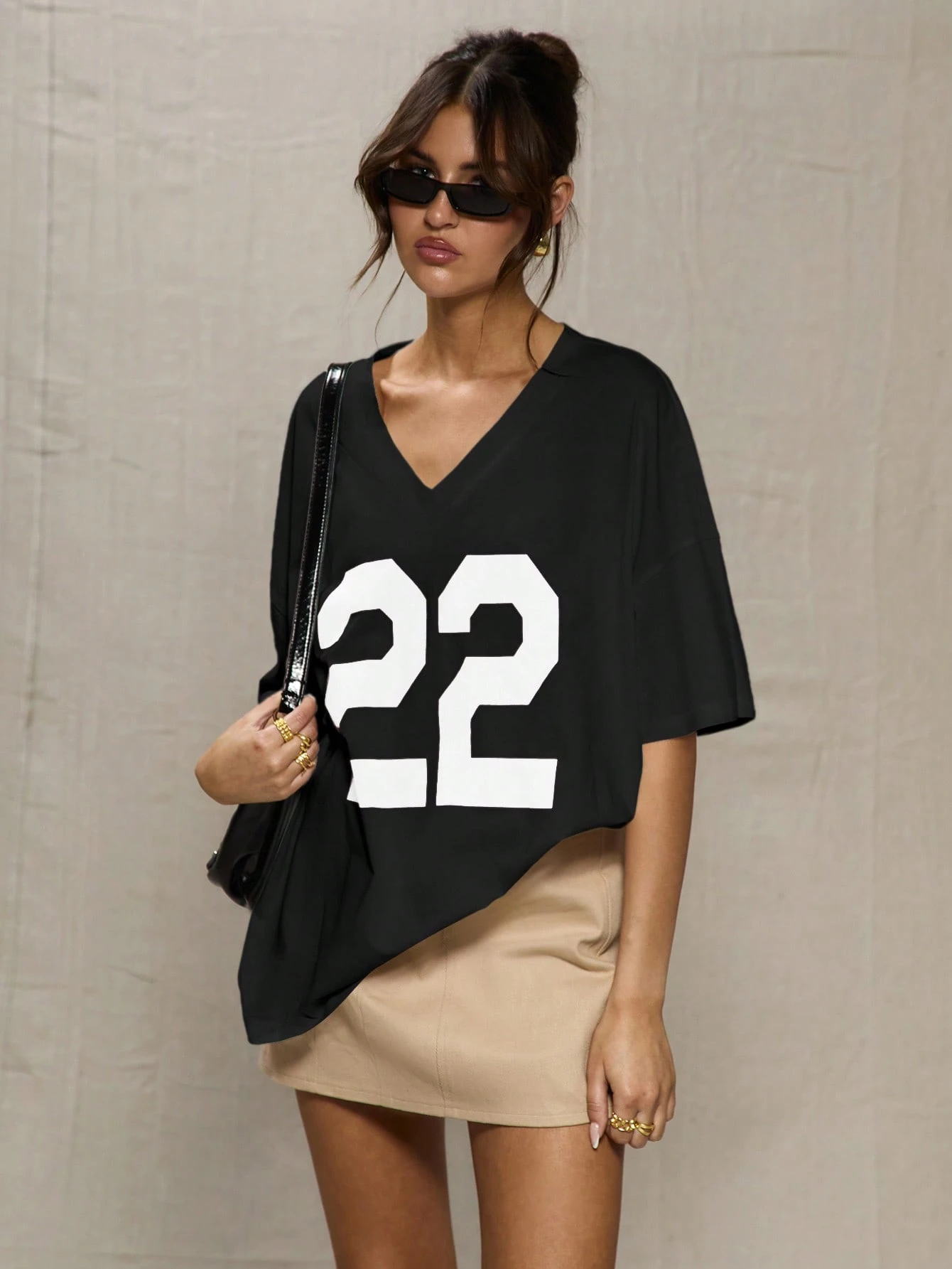 MUSERA T-shirt de baseball oversize décontracté mignon avec imprimé graphique, t-shirt — vue 12