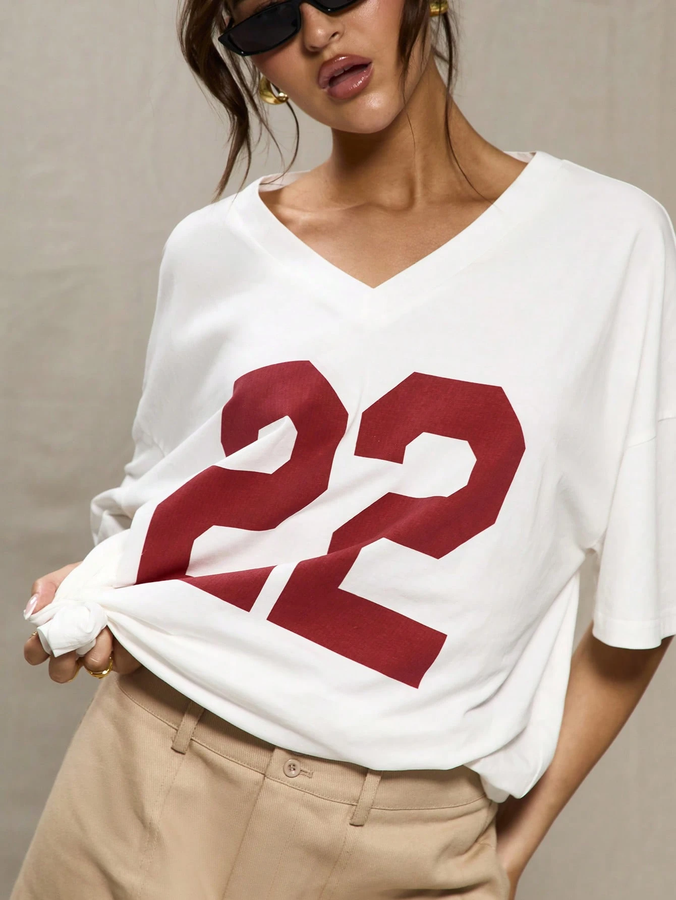 MUSERA T-shirt de baseball oversize décontracté mignon avec imprimé graphique, t-shirt — vue 7