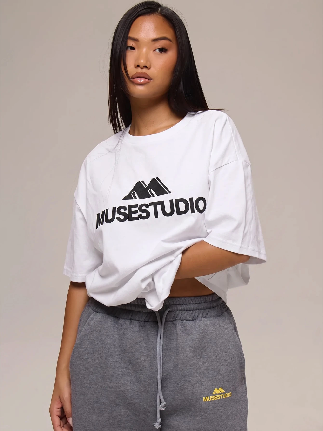 MUSERA T-shirt graphique oversize style de rue cool girl élégant pour tous les jours — vue 3