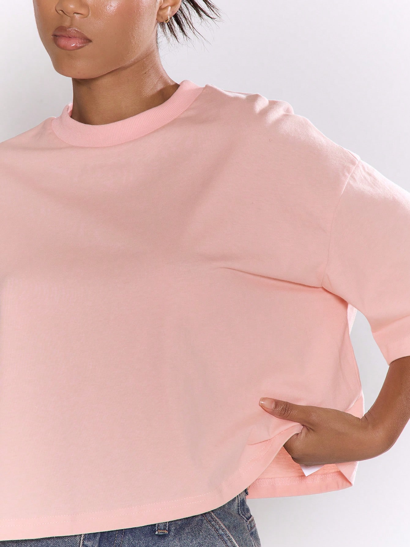 MUSERA T-shirt oversize col ras-du-cou manches coude mignon basique pour vacances travail — vue 5