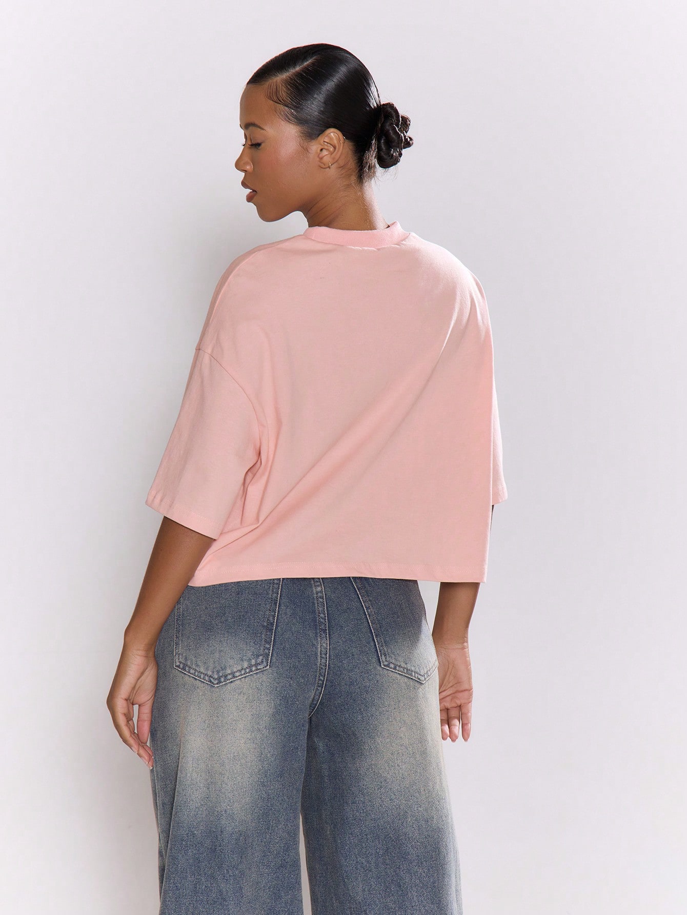 MUSERA T-shirt oversize col ras-du-cou manches coude mignon basique pour vacances travail — vue 9