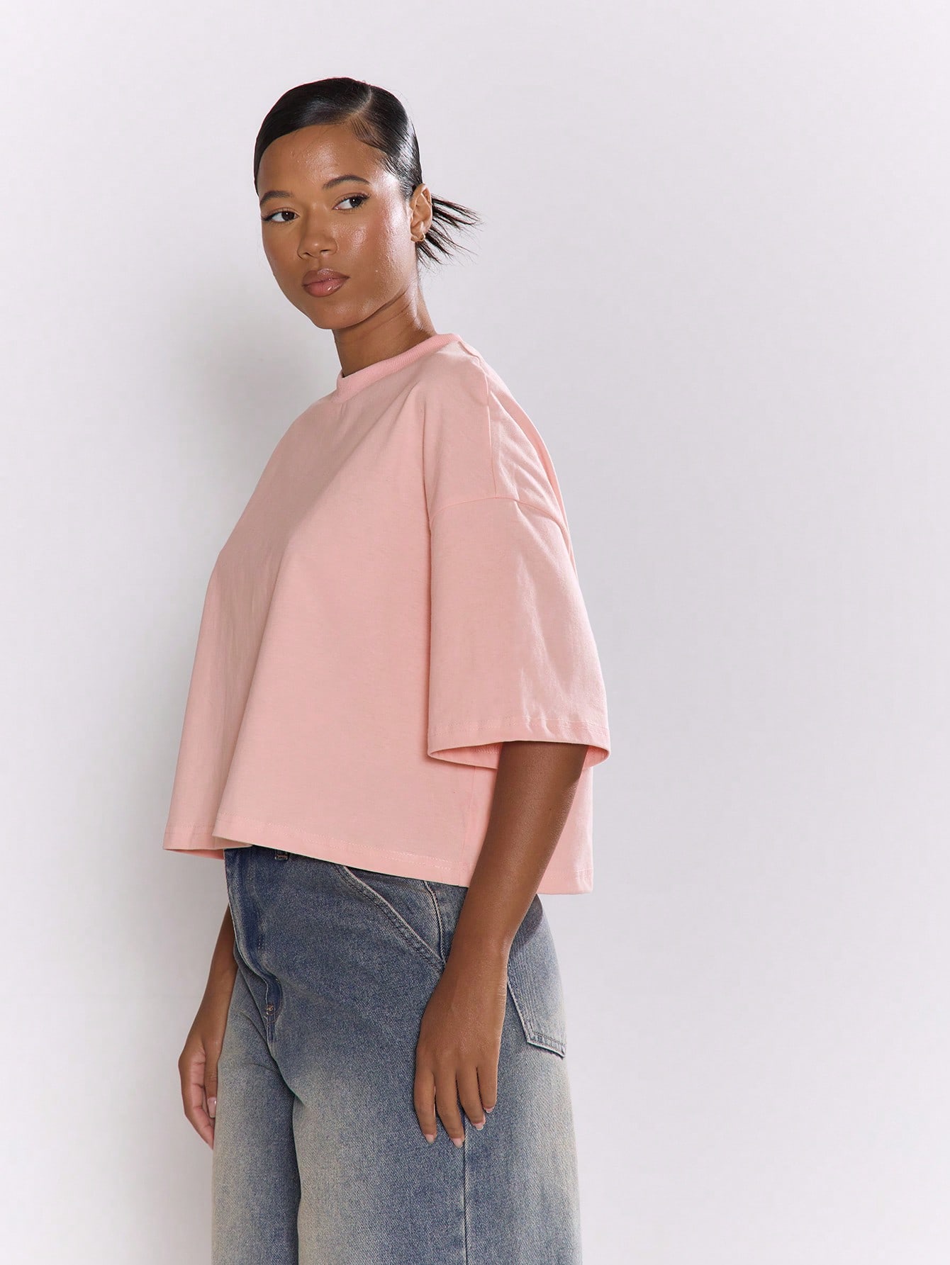 MUSERA T-shirt oversize col ras-du-cou manches coude mignon basique pour vacances travail — vue 7