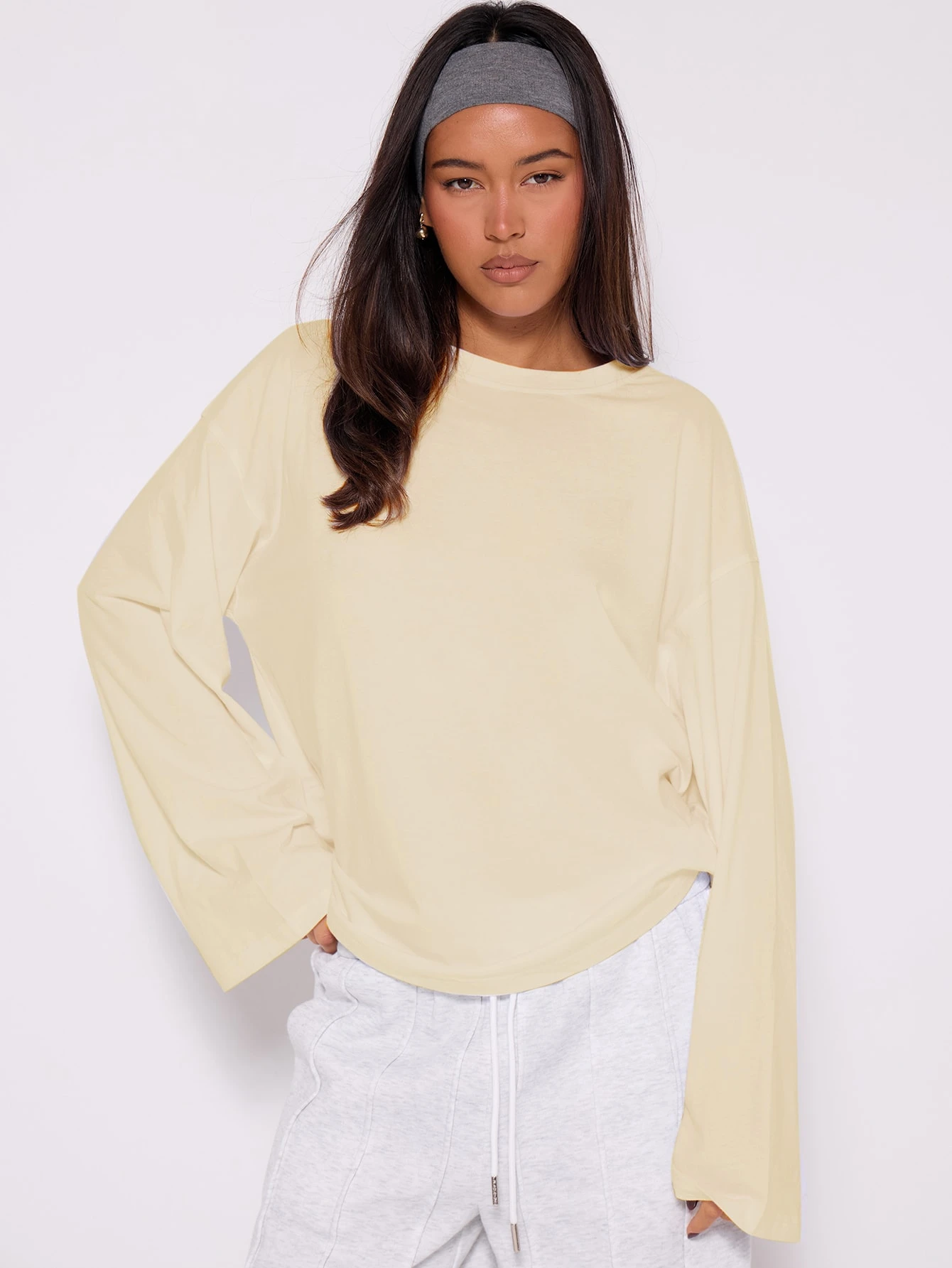 MUSERA Top ample à manches longues, t-shirt oversize décontracté pour tous les jours, — vue 16