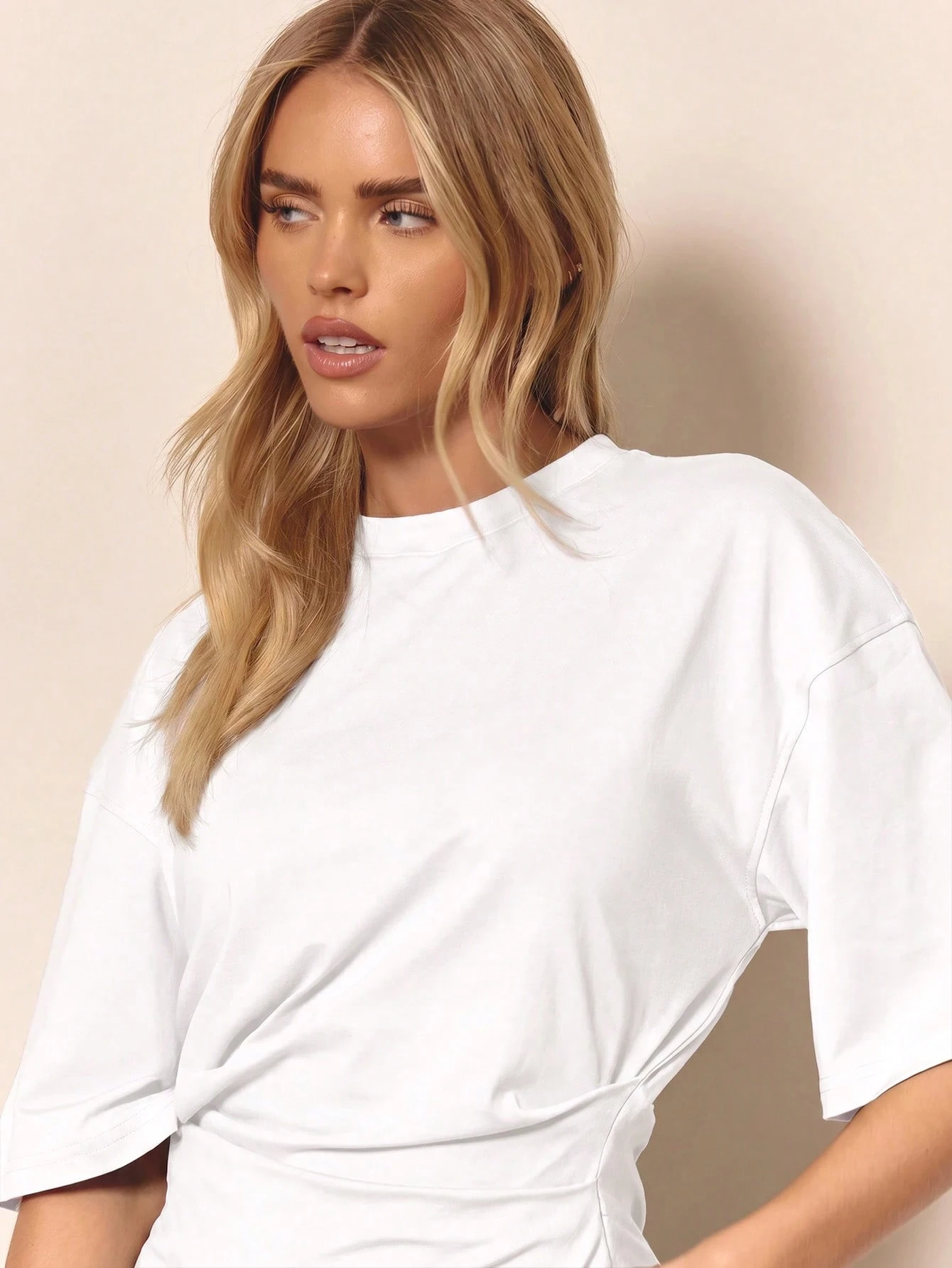 MUSERA T-shirt oversize décontracté à taille cintrée et froncée, style capsule wardrobe — vue 10