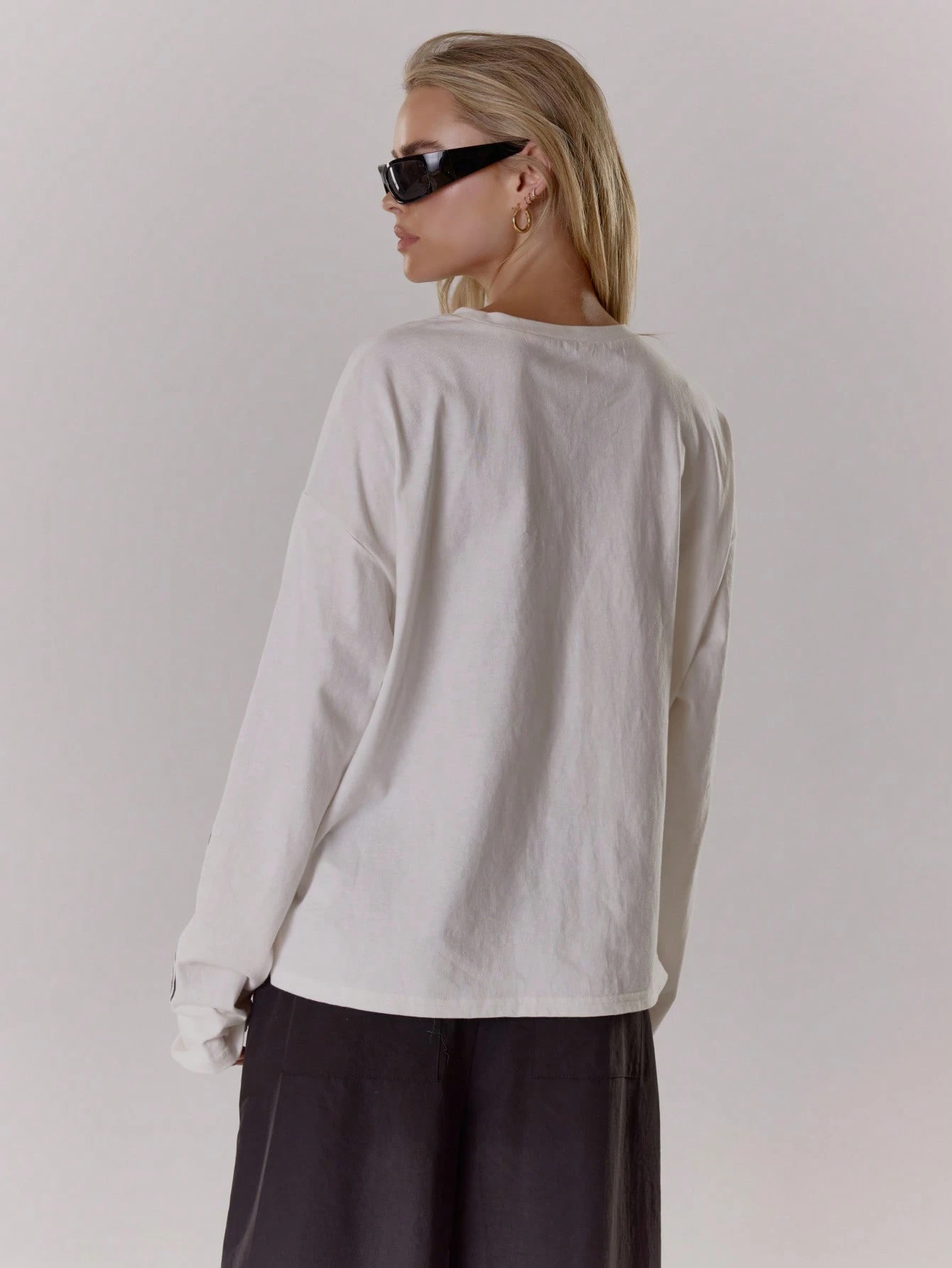 MUSERA Top à manches longues avec imprimé surdimensionné, style cool fille, streetwear, — vue 10