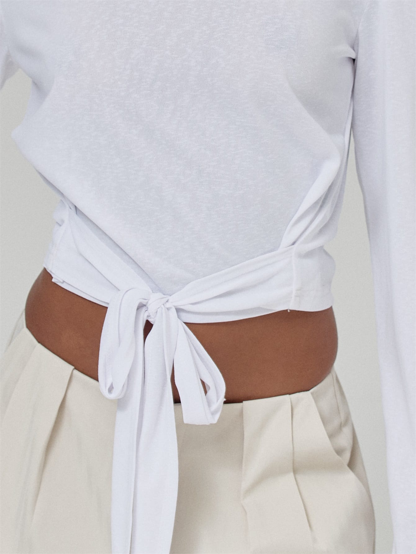 MUSERA Top col bateau coupe ample manches longues détail taille automne hiver mignon — vue 6