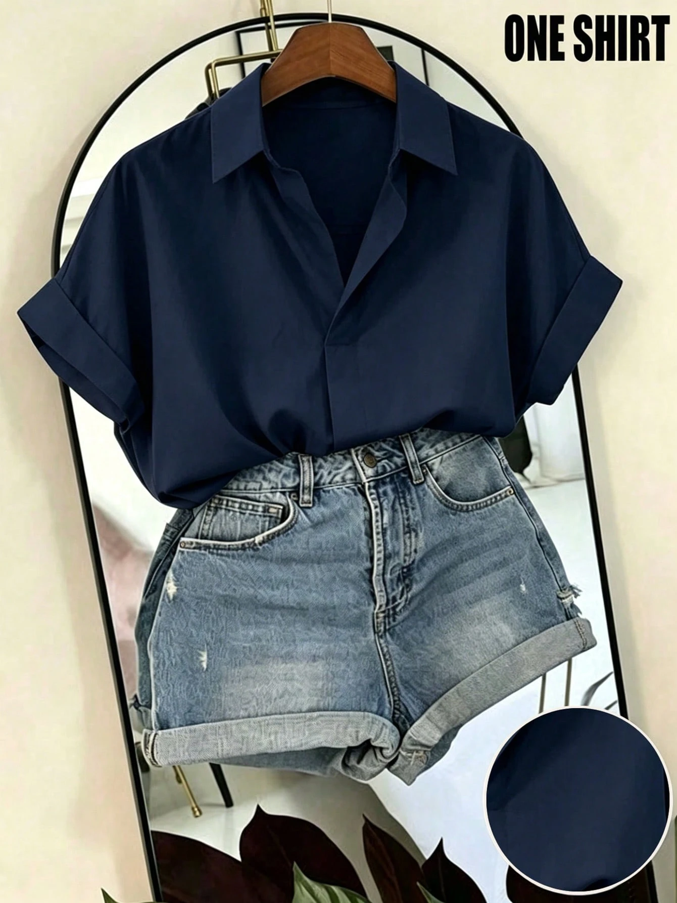 Franclia Blouse femme col châle, manches chauve-souris ample, design français mode Top de — vue 12