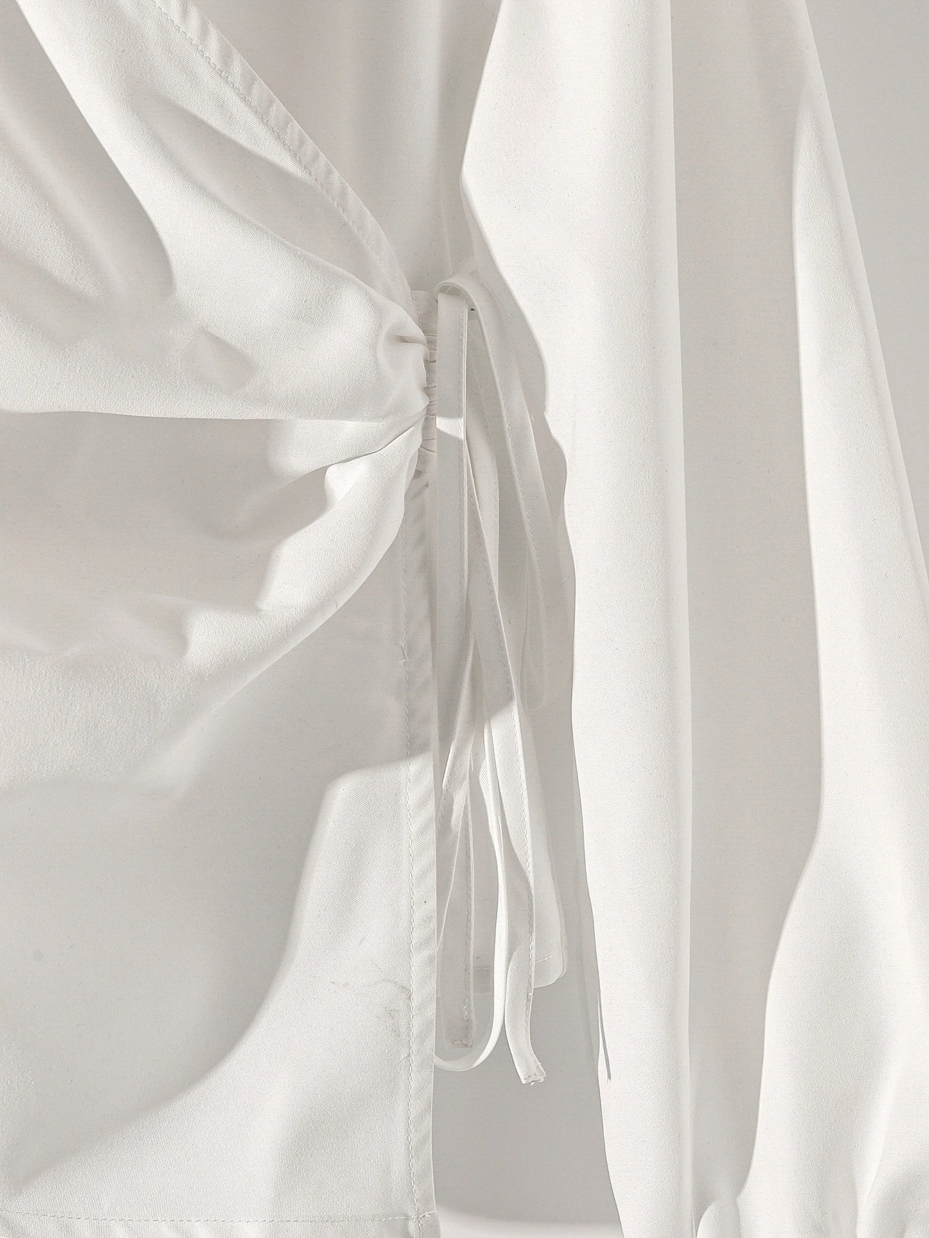Franclia Blouse classique à manches lanternes, col V et taille nouée, pour le travail et — vue 9
