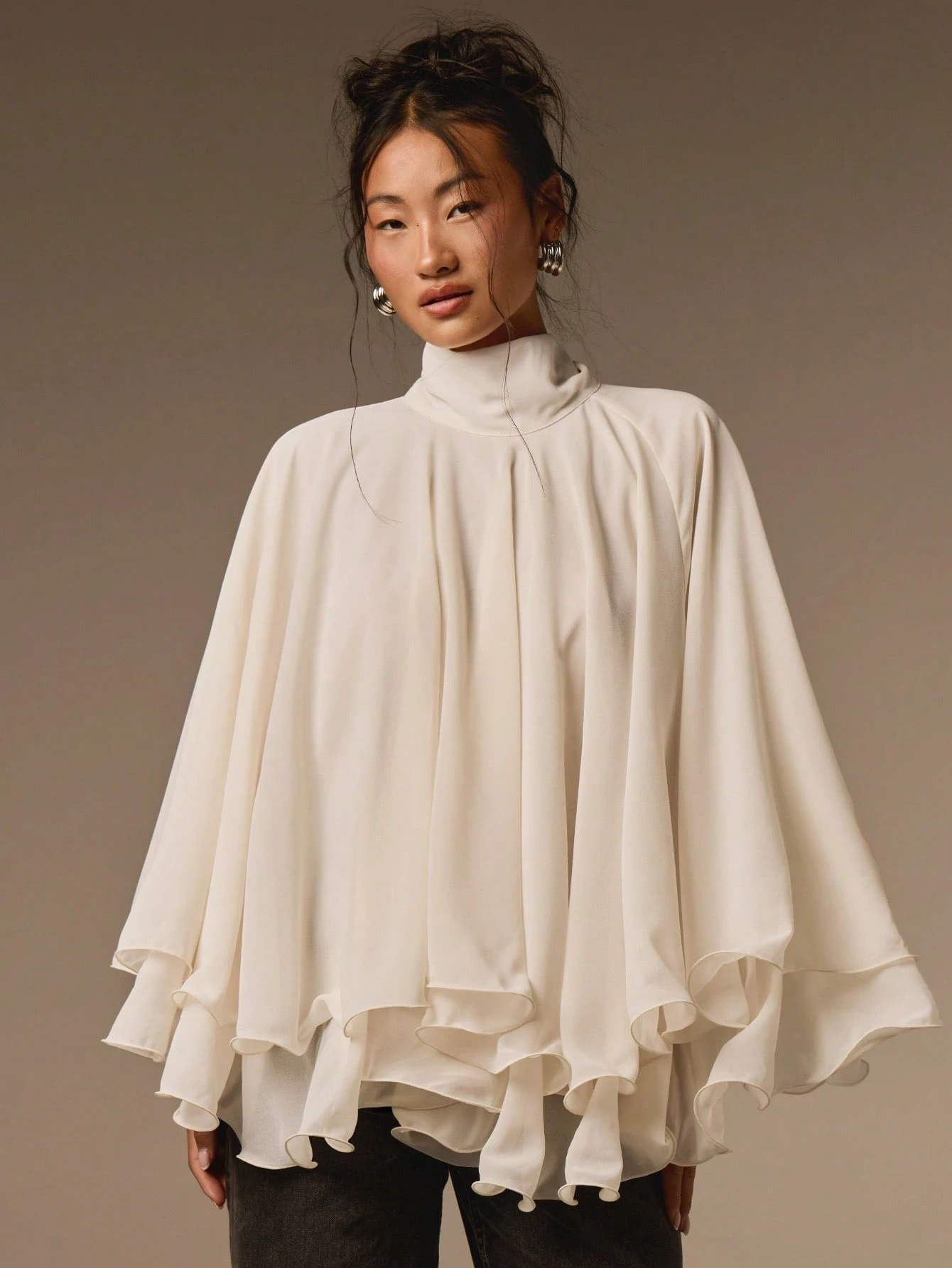 COSMINA Blouse en mousseline plissée élégante et décontractée pour femmes, pour les