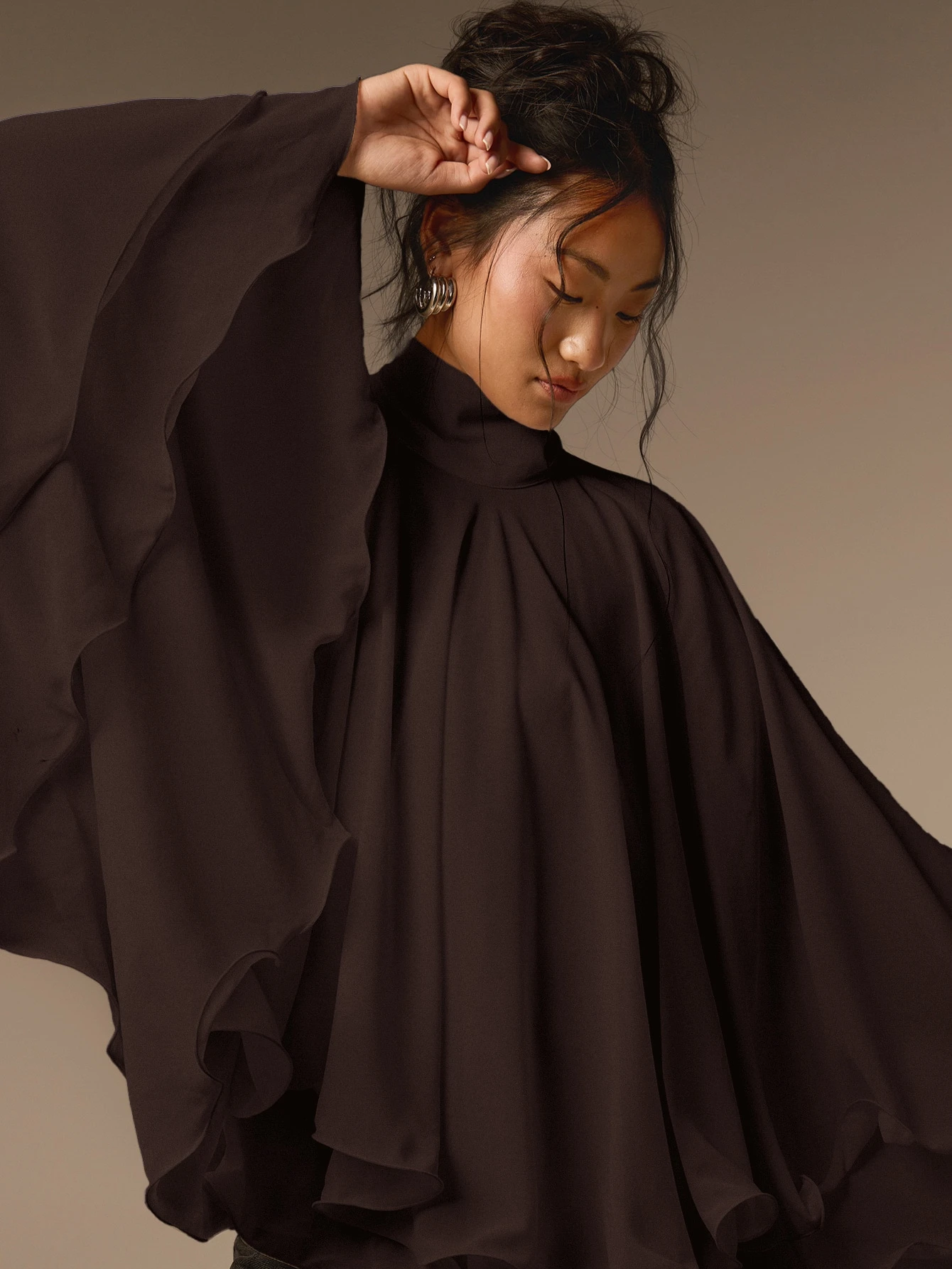 COSMINA Blouse en mousseline plissée élégante et décontractée pour femmes, pour les — vue 6
