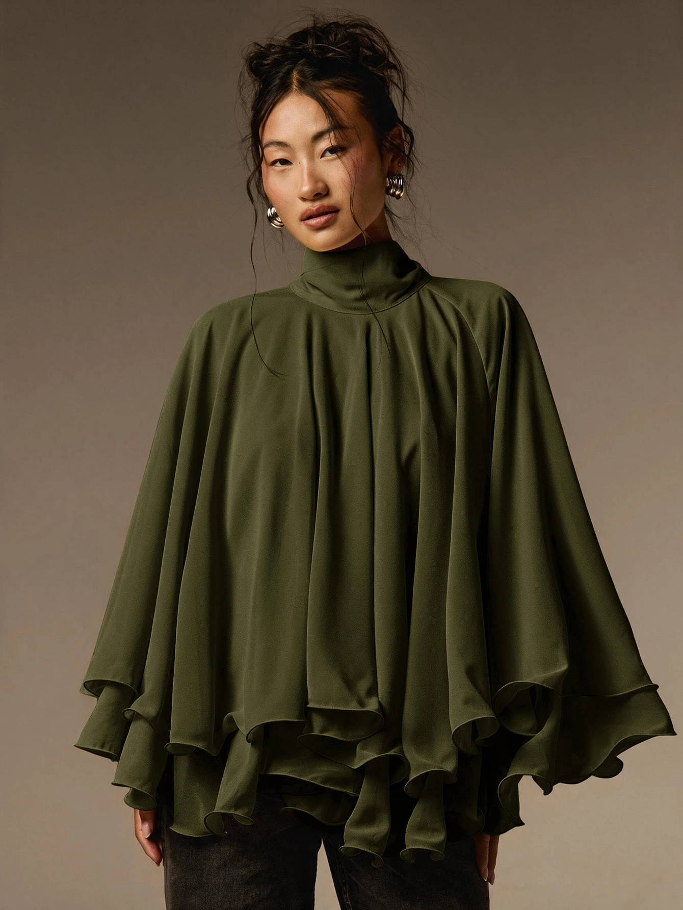 COSMINA Blouse en mousseline plissée élégante et décontractée pour femmes, pour les — vue 4