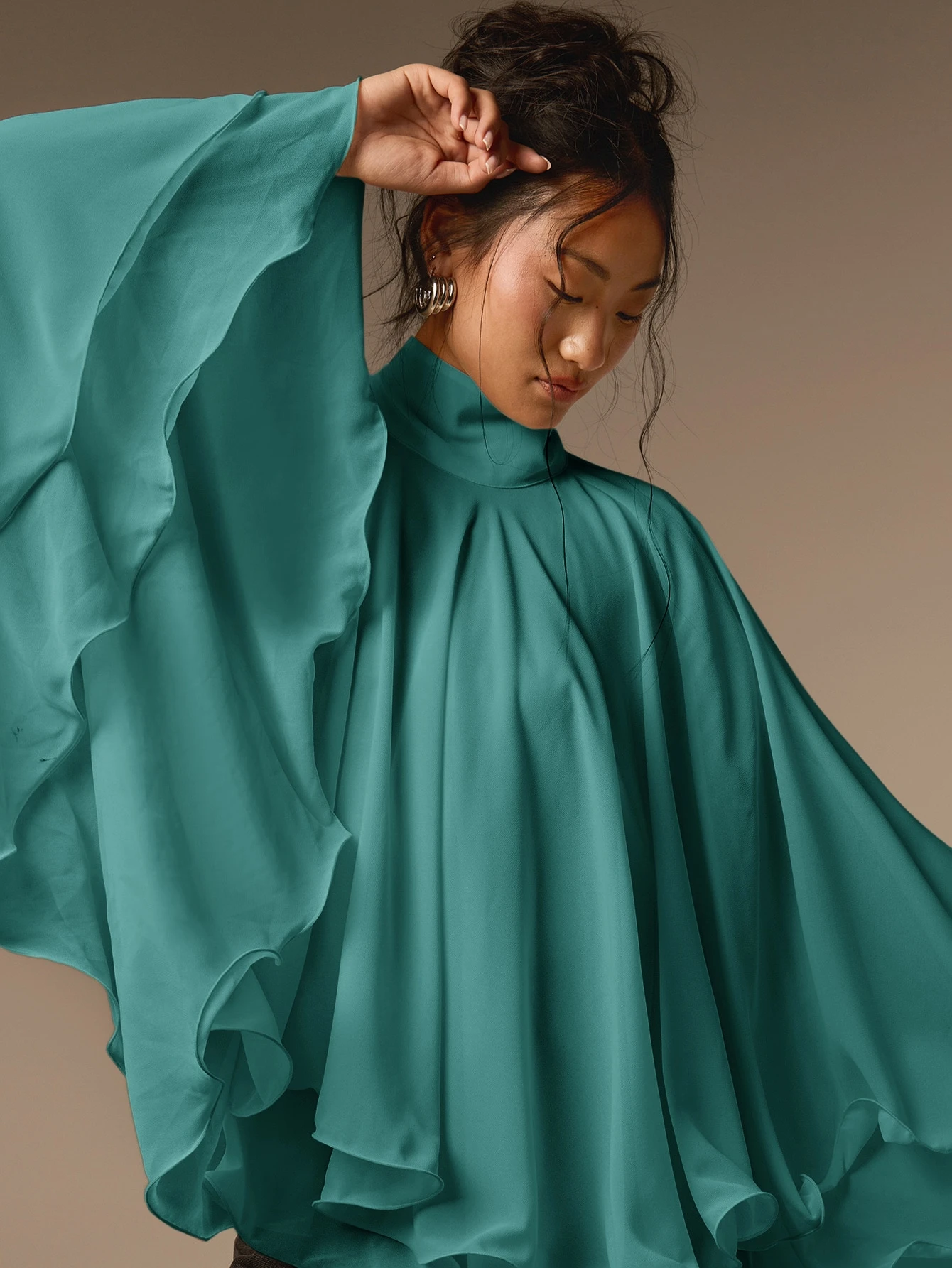 COSMINA Blouse en mousseline plissée élégante et décontractée pour femmes, pour les — vue 5