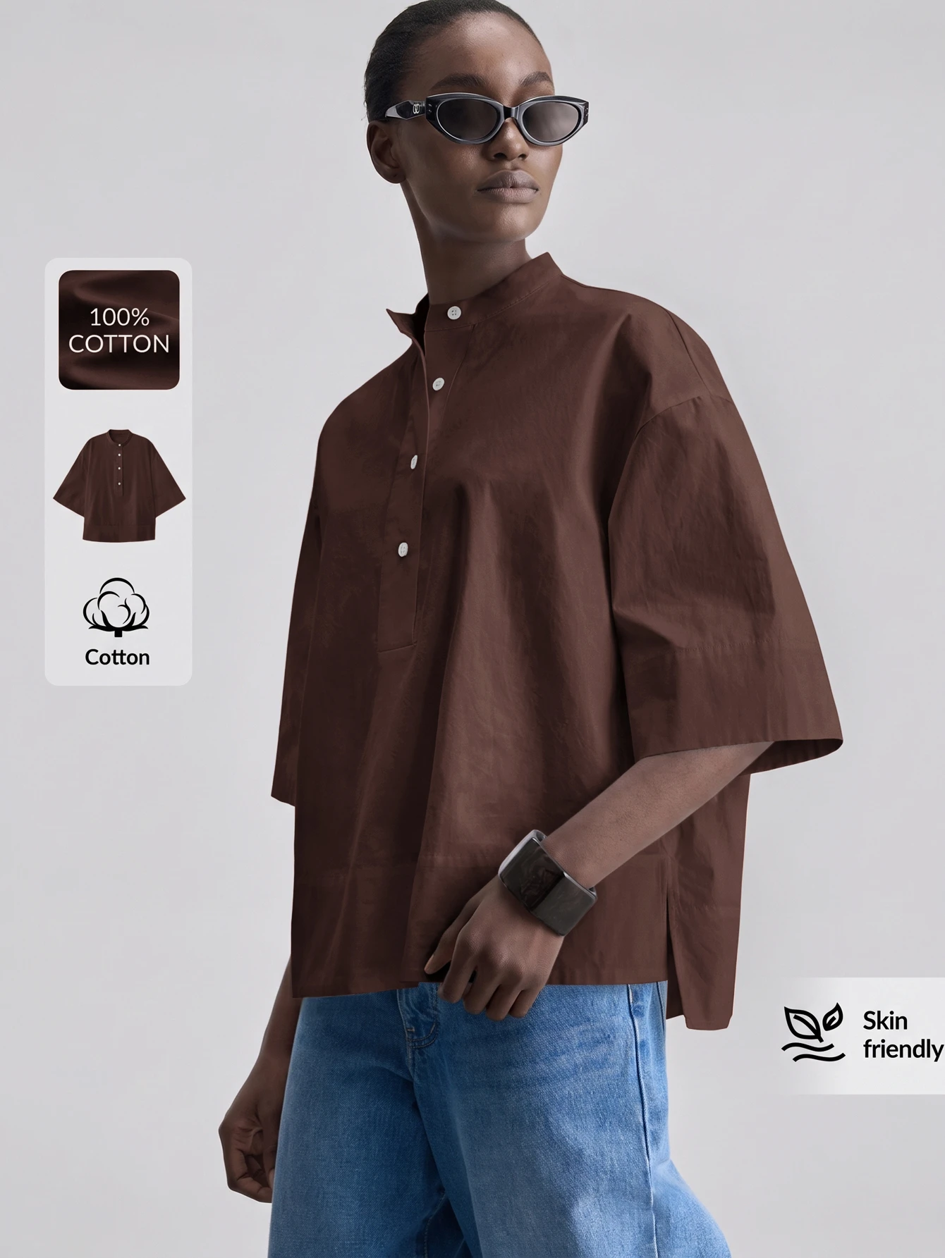 Ontre Blouse femme 2026 nouvelle, toutes saisons, minimaliste, élégante, moderne, — vue 5