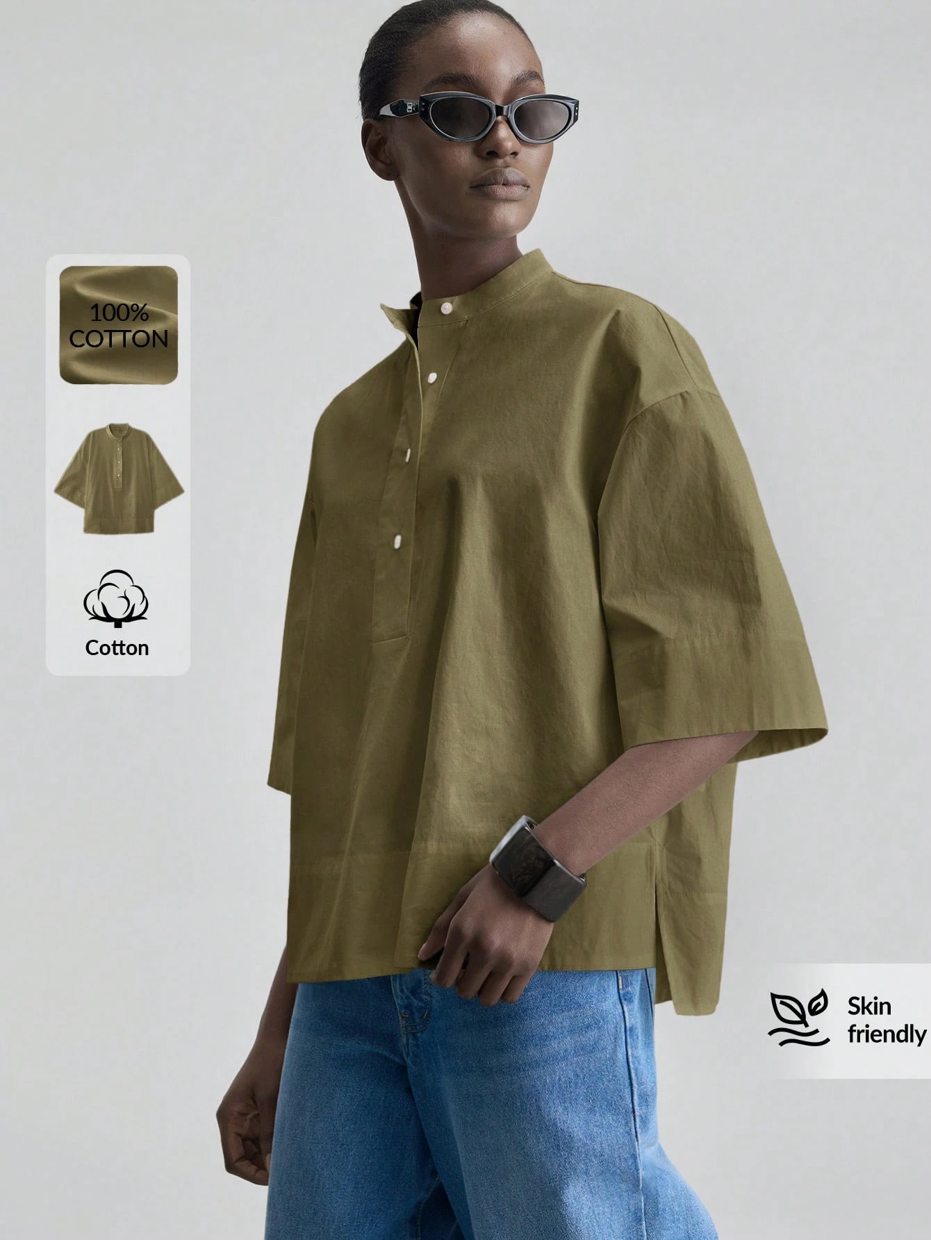 Ontre Blouse femme 2026 nouvelle, toutes saisons, minimaliste, élégante, moderne, — vue 3