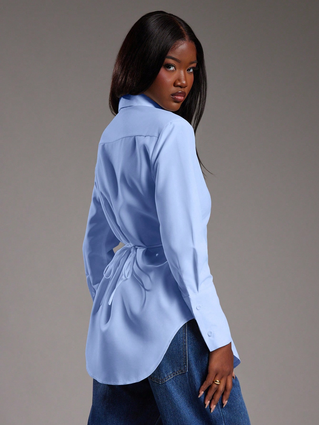 NYA SZN Chemise à manches longues avec col boutonné, ample et surdimensionnée, — vue 3