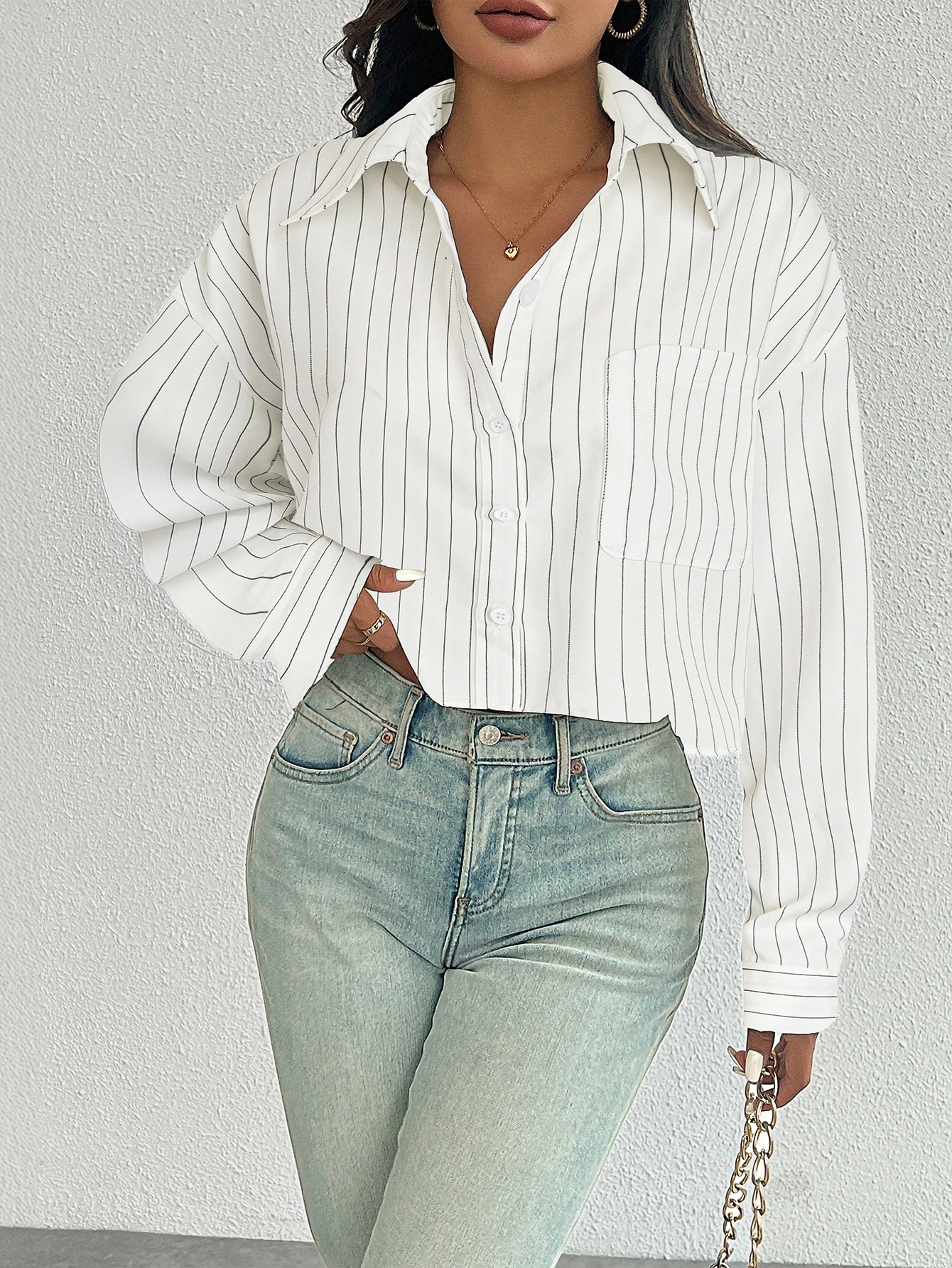Chemise décontractée polyvalente à la mode pour femmes, à manches longues, à simple