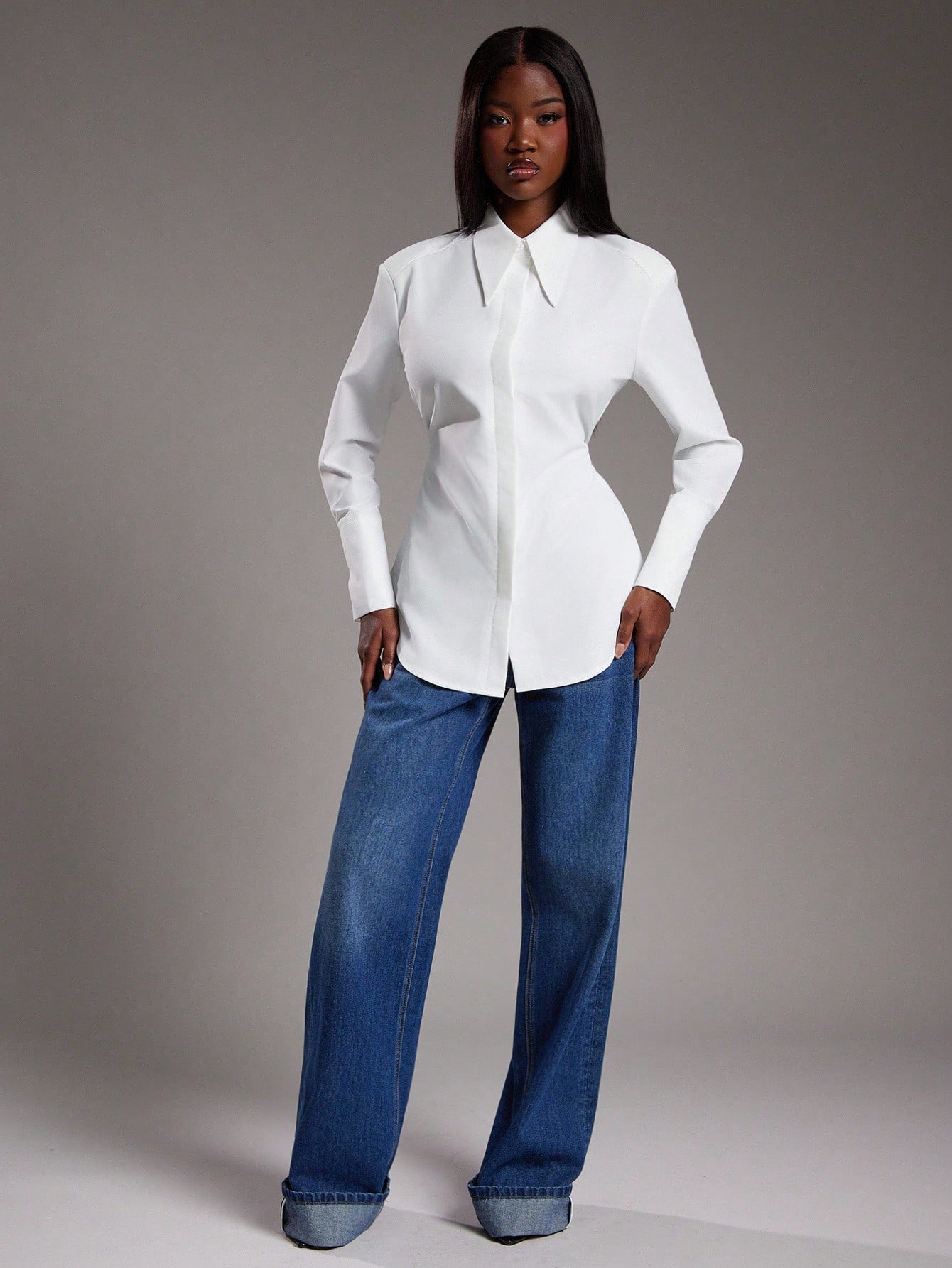 NYA SZN Chemise à manches longues avec col boutonné, ample et surdimensionnée, — vue 8