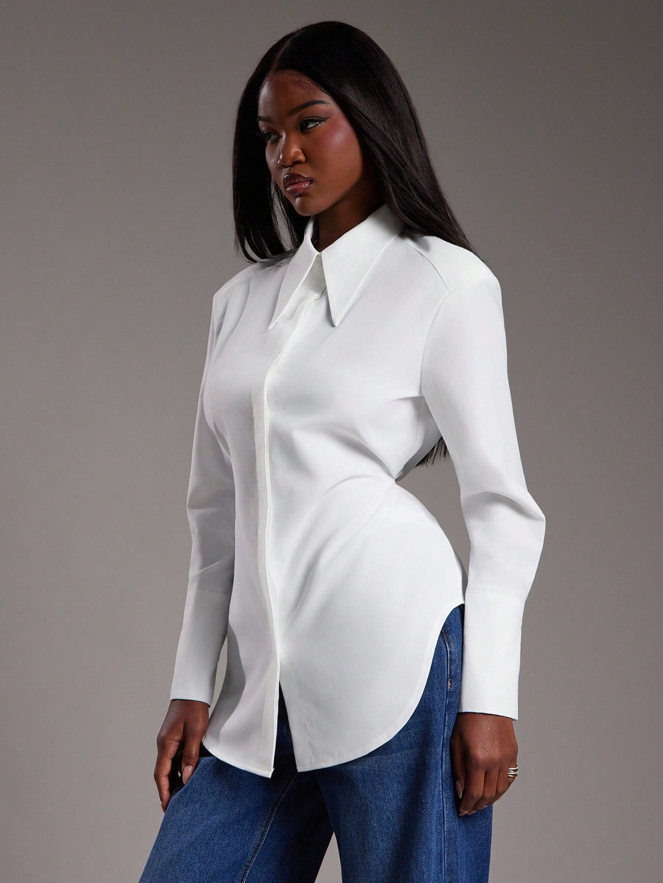 NYA SZN Chemise à manches longues avec col boutonné, ample et surdimensionnée, — vue 10