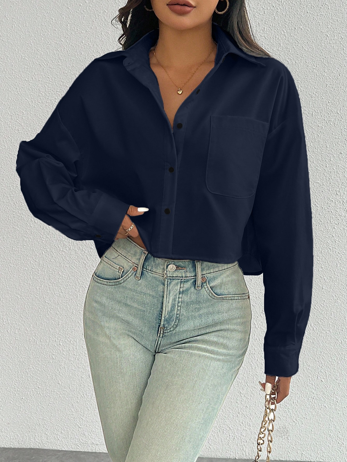 Chemise décontractée polyvalente à la mode pour femmes, à manches longues, à simple — vue 9