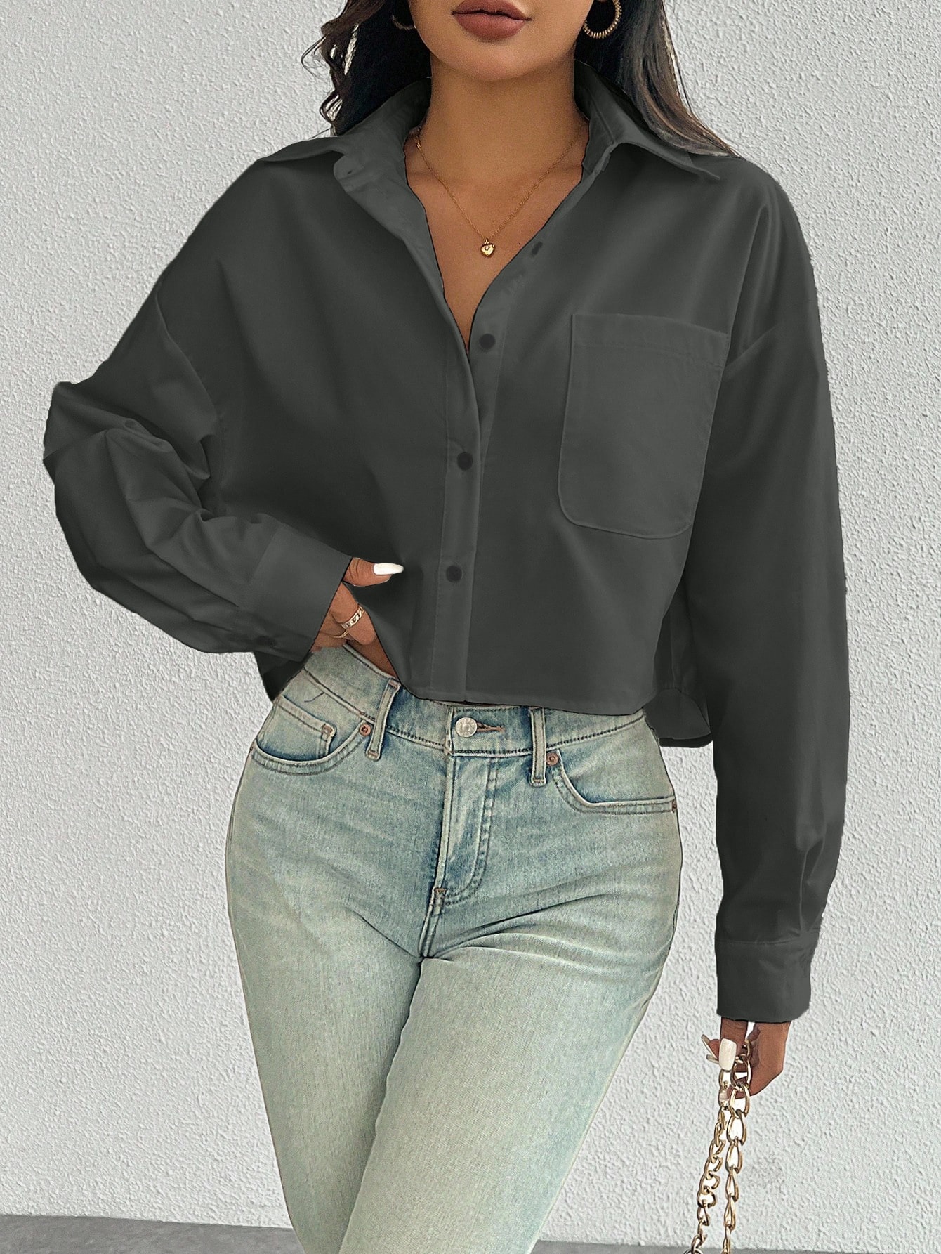 Chemise décontractée polyvalente à la mode pour femmes, à manches longues, à simple — vue 10