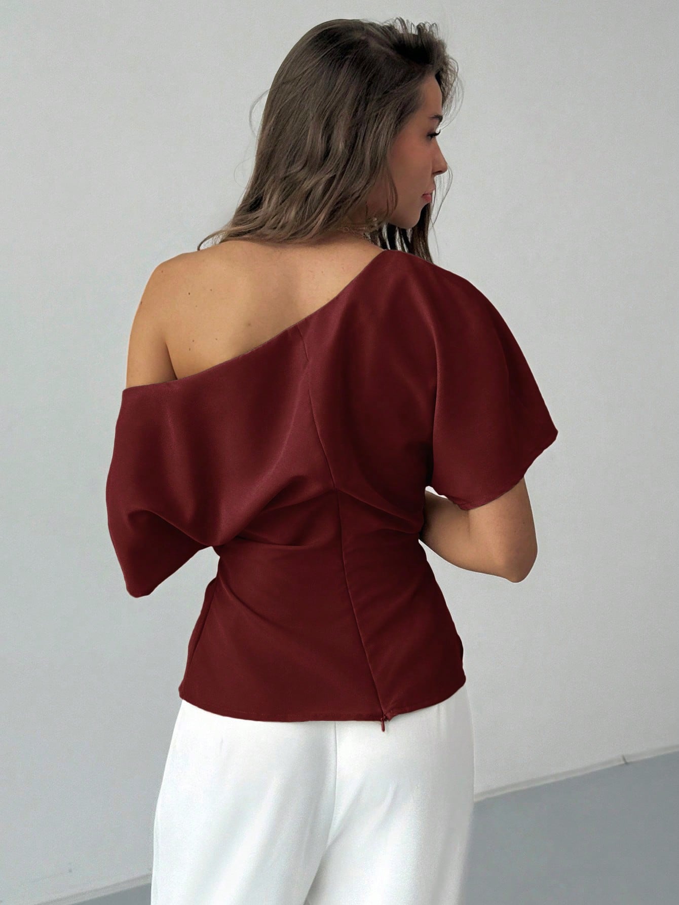 Aloruh Top pull-over ajusté pour femme, élégant, beige, d'été, pour dîner et rendez-vous, — vue 6