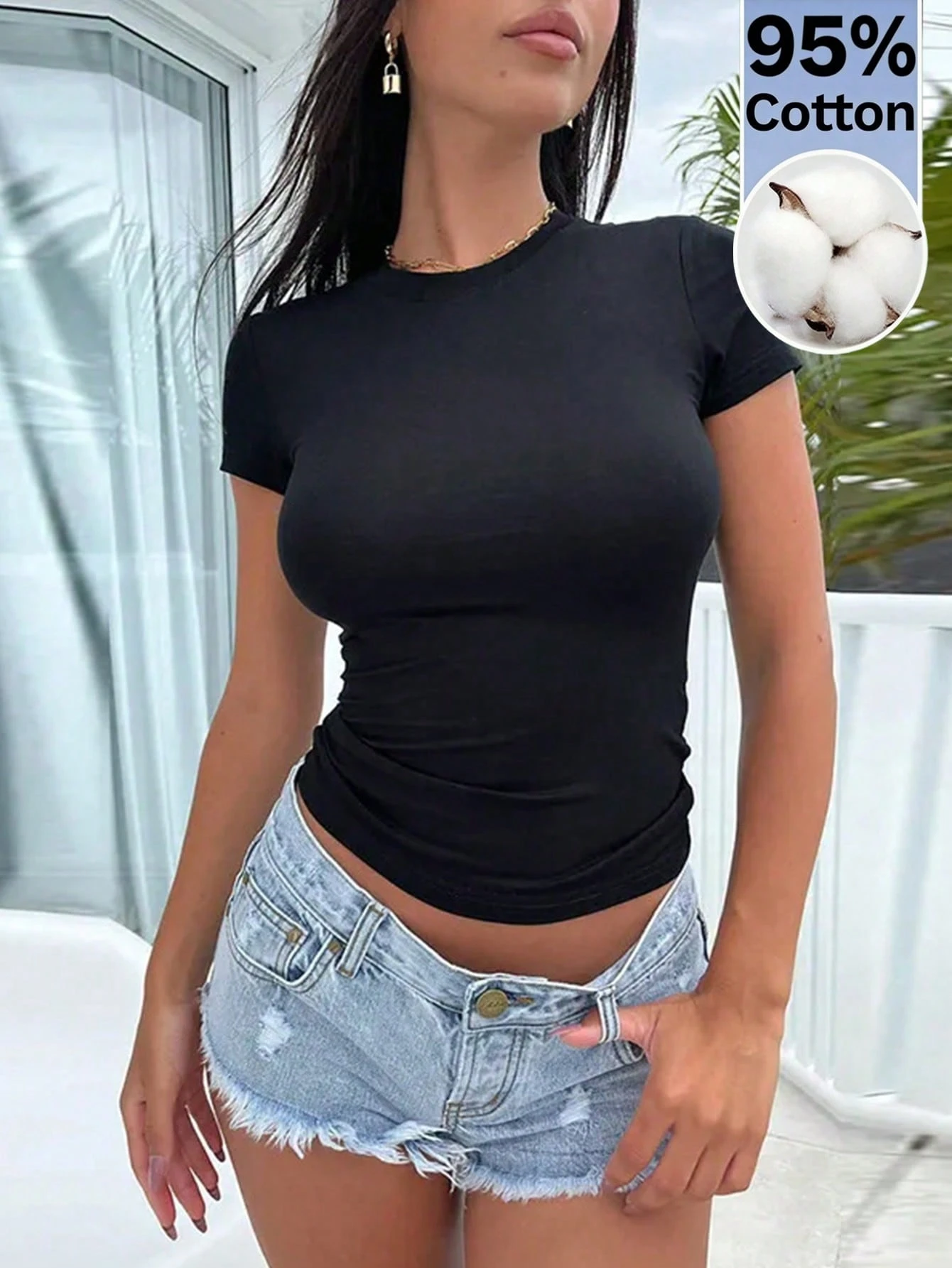 INAWLY Solva T-shirt en coton décontracté et élégant pour femmes