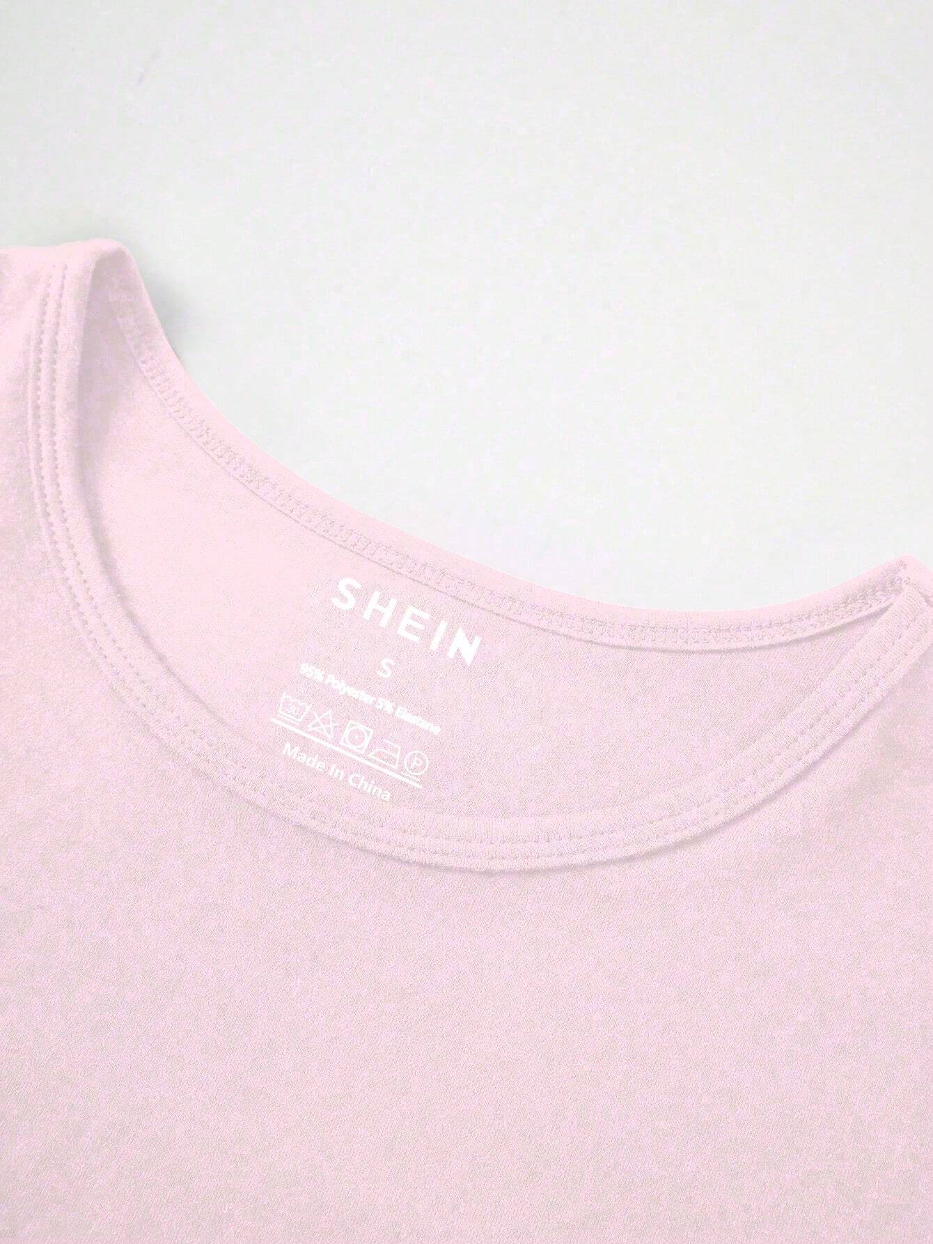 INAWLY T-Shirt Ajusté Unicolore Col Rond — vue 12