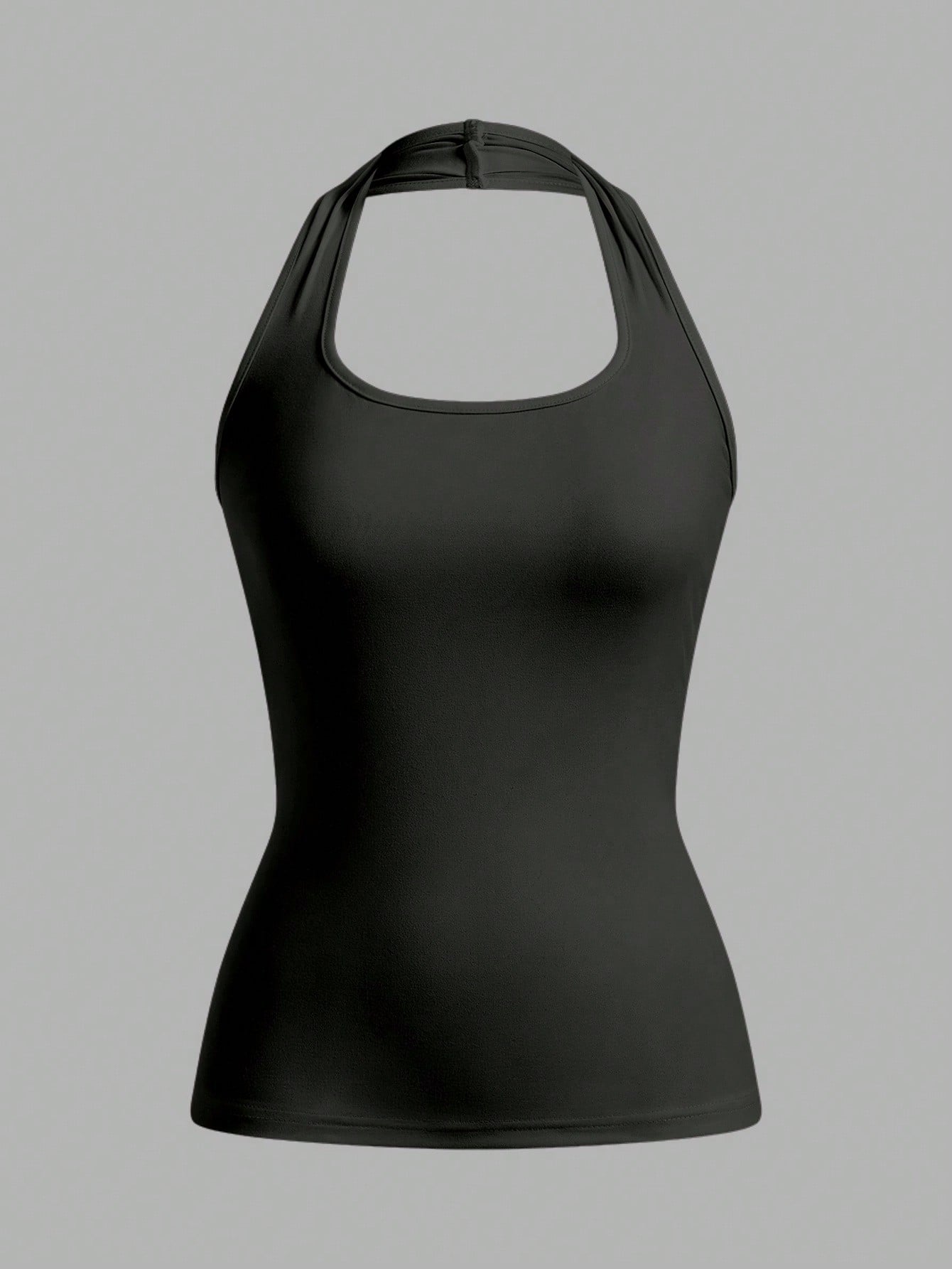 EZwear Top casual à col ras-du-cou blanc, long, adapté aux femmes en été, coupe slim — vue 2
