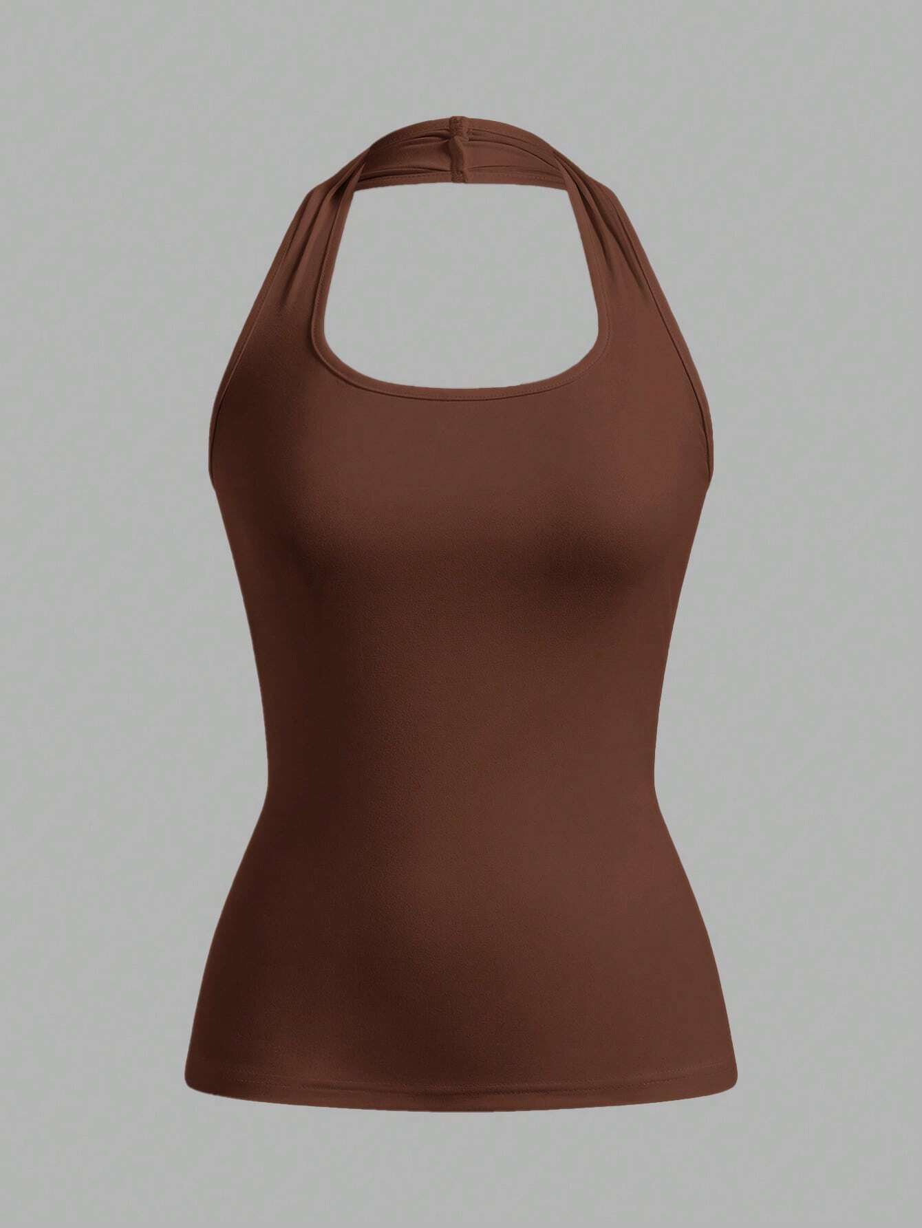 EZwear Top casual à col ras-du-cou blanc, long, adapté aux femmes en été, coupe slim — vue 6
