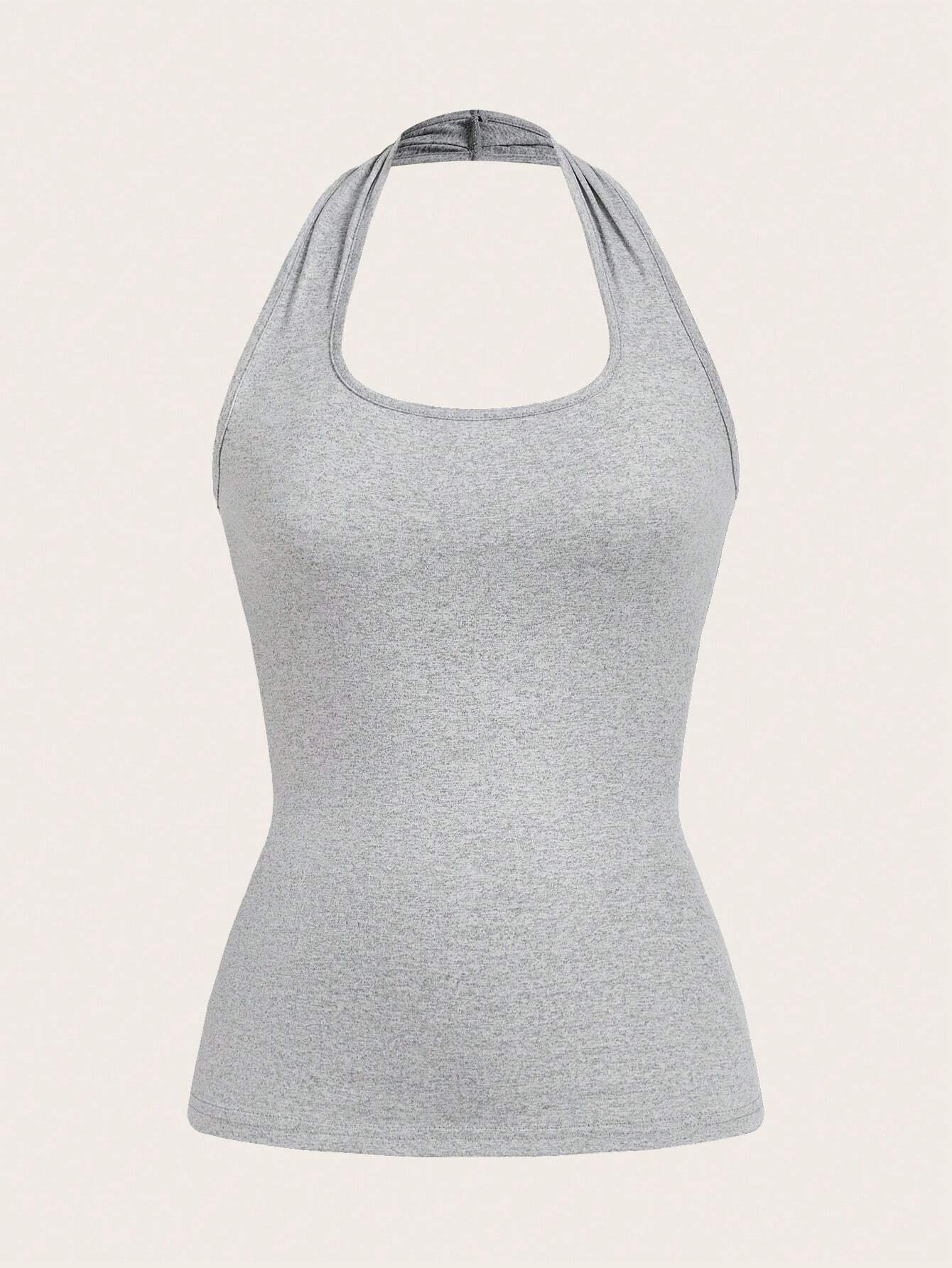 EZwear Top casual à col ras-du-cou blanc, long, adapté aux femmes en été, coupe slim — vue 8