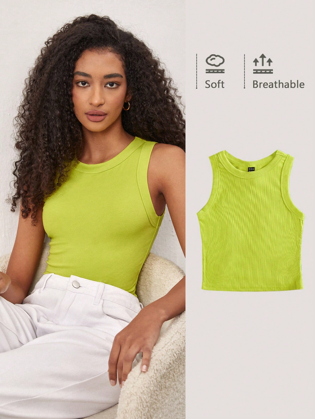 BASICS Débardeur unicolore/Hauts d'été pour femmes Hauts basiques — vue 13