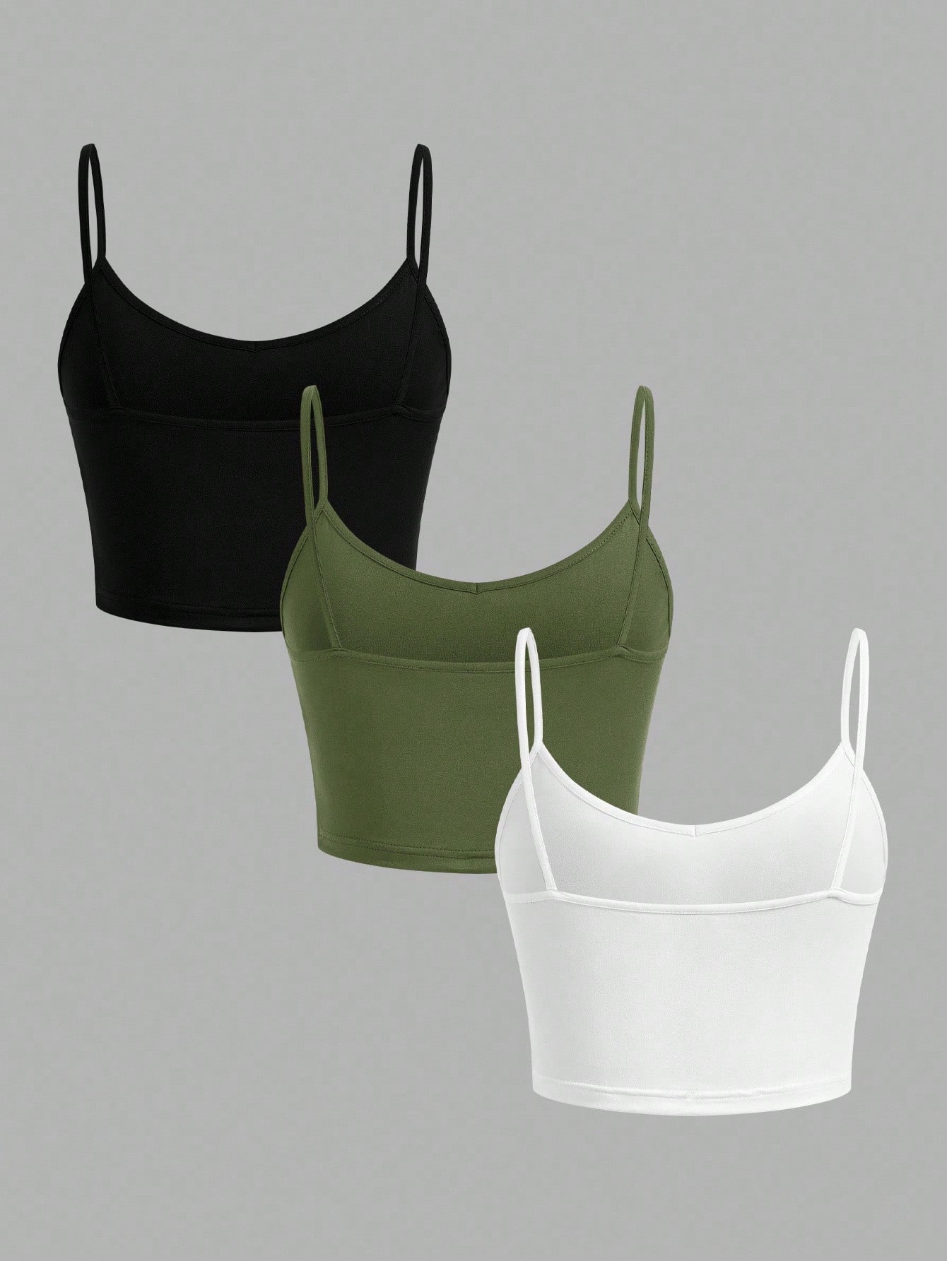 EZwear 3 pièces Débardeurs courts et serrés pour femmes, décontractés, pour l'été — vue 2