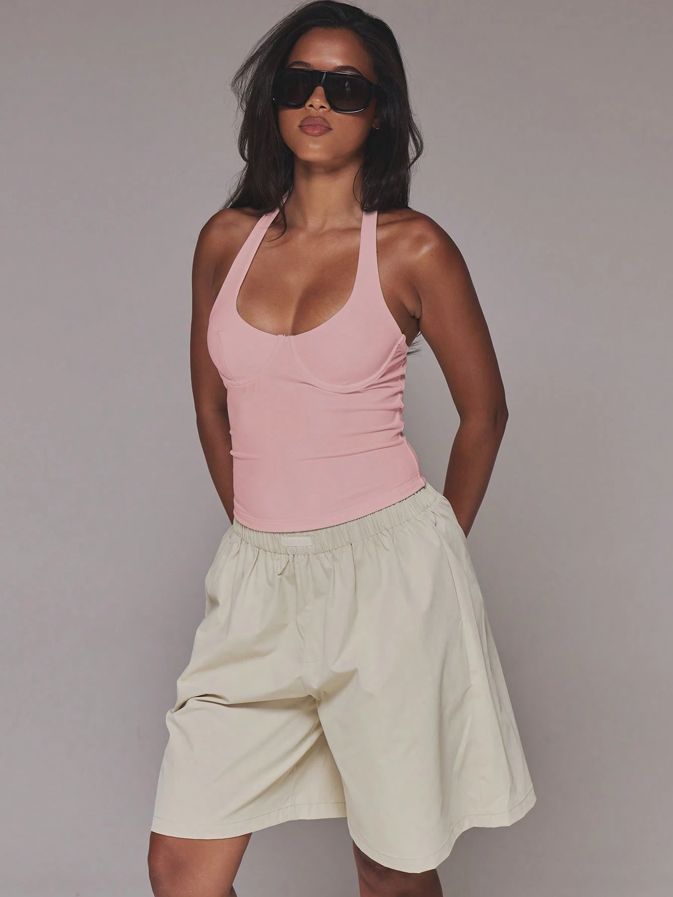 MUSERA Top à bretelles avec armatures, col ras-du-cou, longline, encolure dégagée, — vue 4