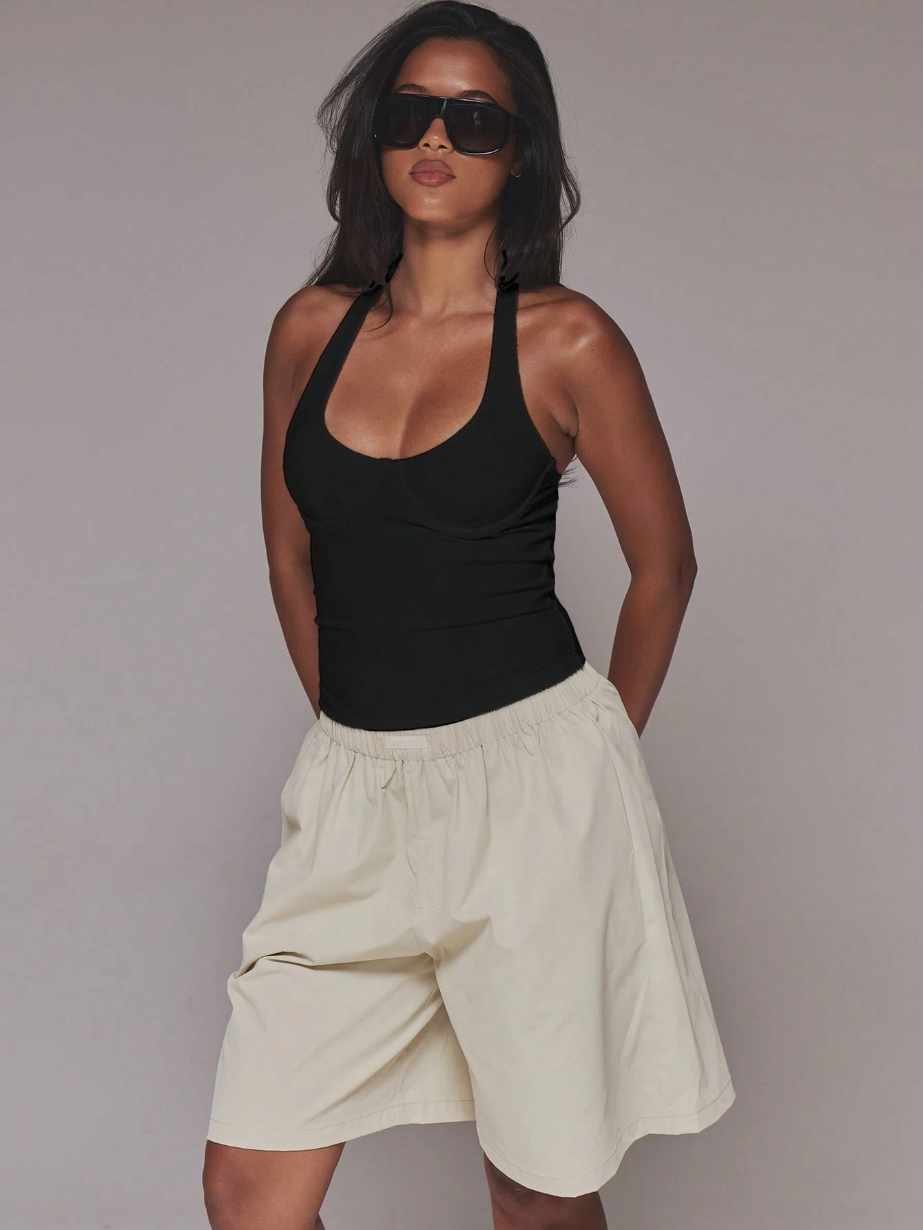MUSERA Top à bretelles avec armatures, col ras-du-cou, longline, encolure dégagée, — vue 2
