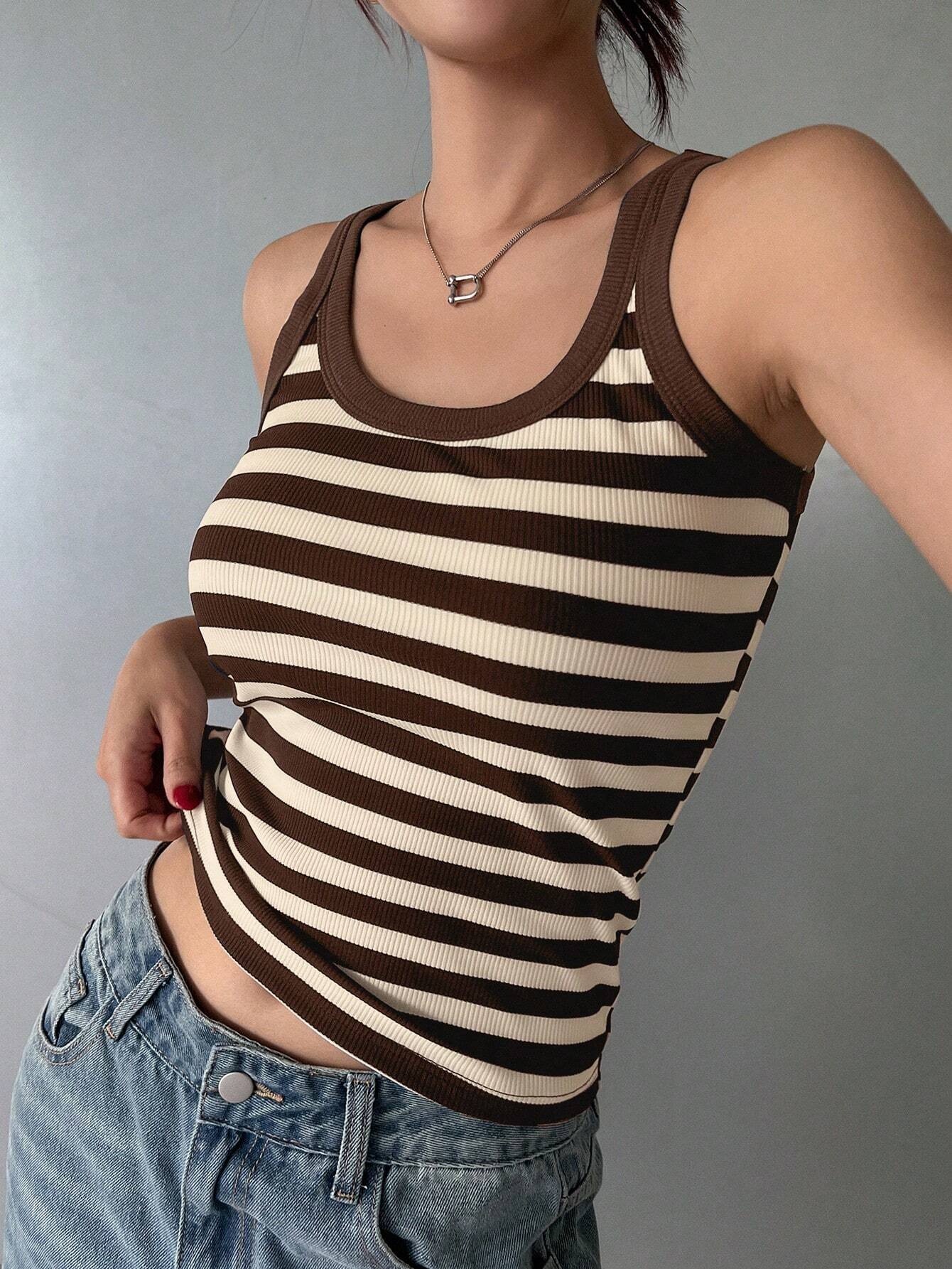 DAZY Débardeur casual à col rond unicolore doublé thermique pour femmes, automne/hiver — vue 11