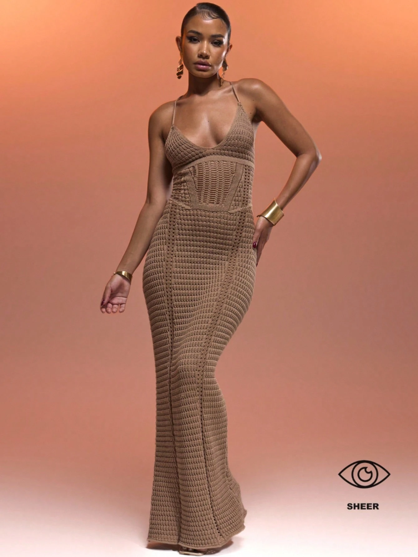 MUSERA Robe longue élégante et sexy avec un corsage à bretelles en crochet, un laçage — vue 7