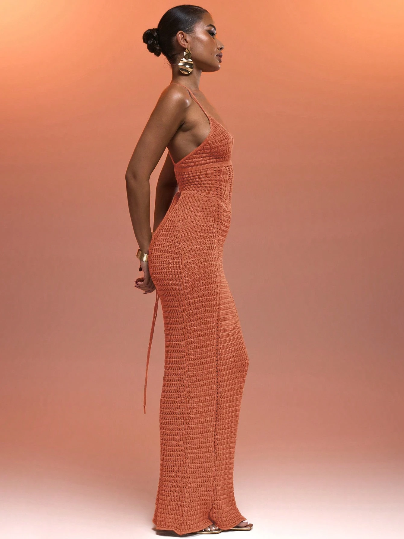 MUSERA Robe longue élégante et sexy avec un corsage à bretelles en crochet, un laçage — vue 10