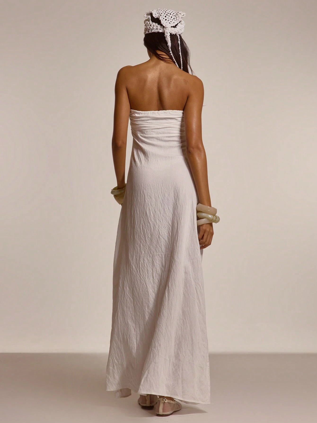 MUSERA Robe longue maxi fluide avec fronces et torsade devant, mignonne, sexy, pour — vue 5