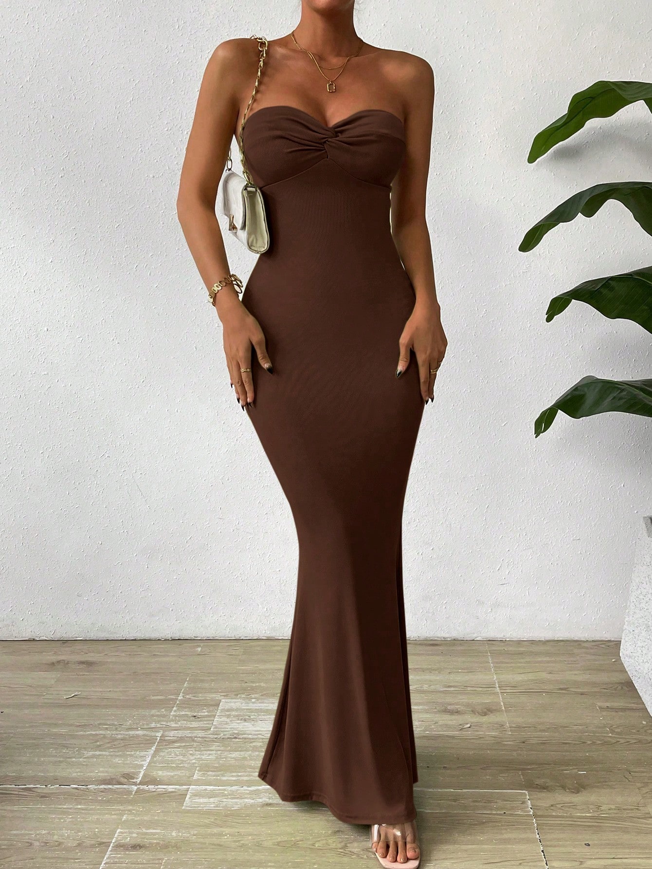 Rafferiza Robe-tube longue à torsade pour femmes — vue 8