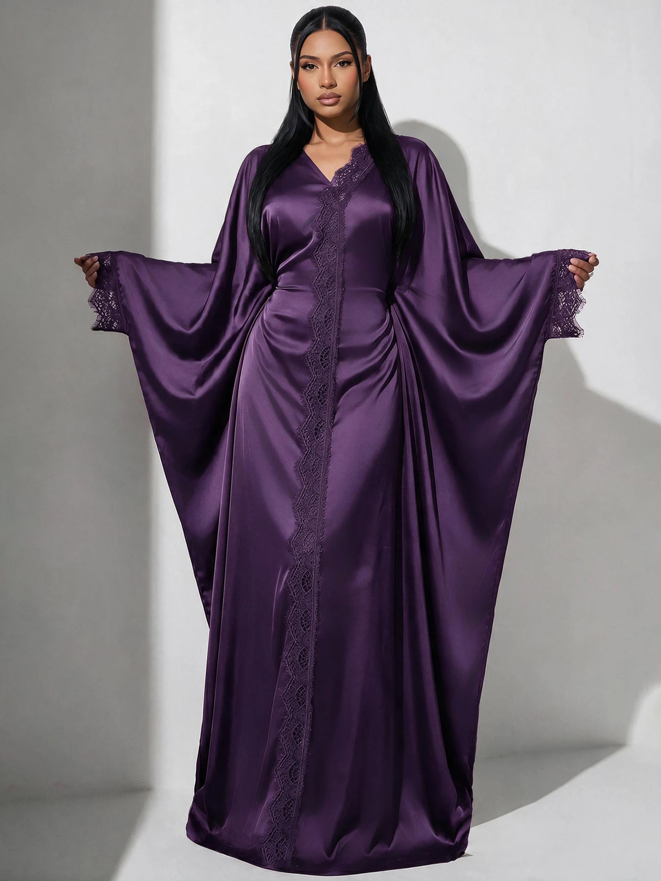 Veilorie Robe décontractée pour femmes avec patchwork de dentelle, pour fêtes et voyages — vue 4